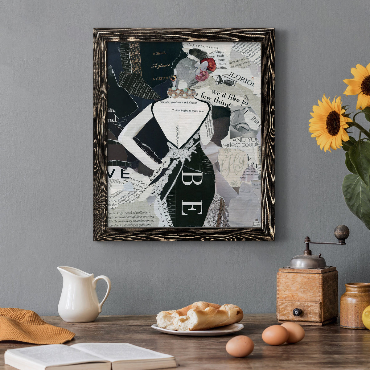 Fashion Mosaic II - Barnwood Framed Canvas Print