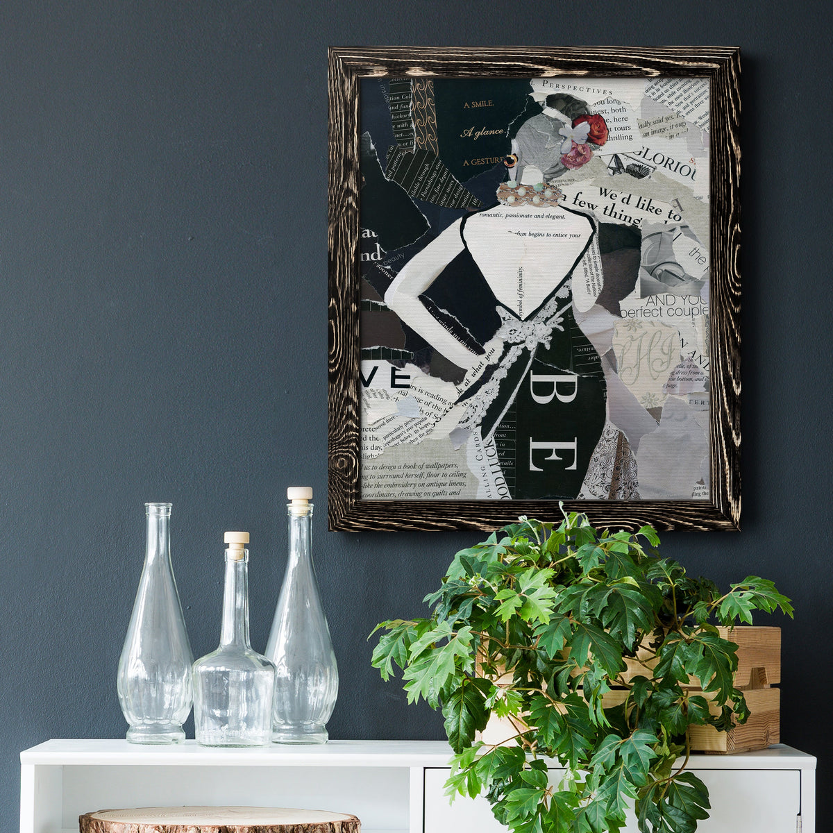 Fashion Mosaic II - Barnwood Framed Canvas Print