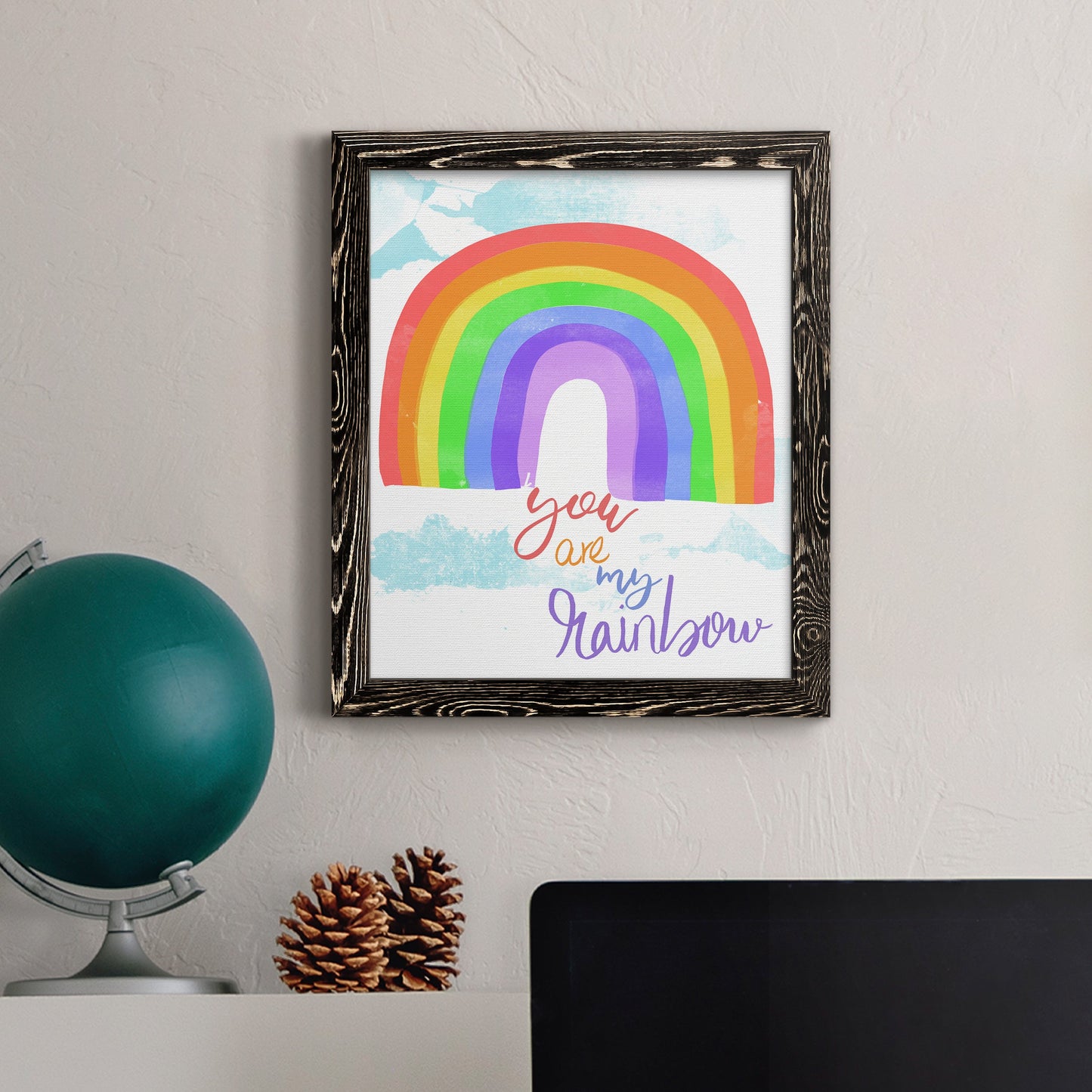 You Are My Rainbow - Barnwood Framed Canvas Print