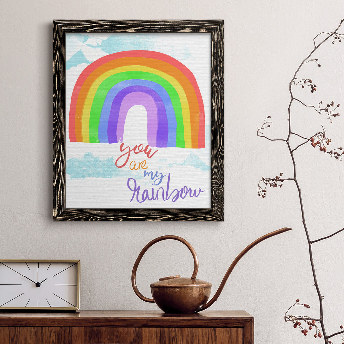 You Are My Rainbow - Barnwood Framed Canvas Print