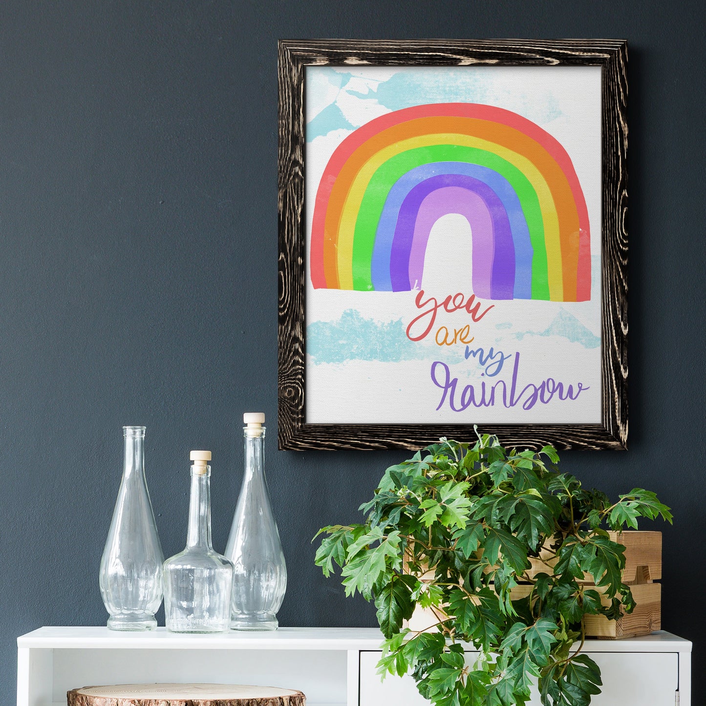 You Are My Rainbow - Barnwood Framed Canvas Print