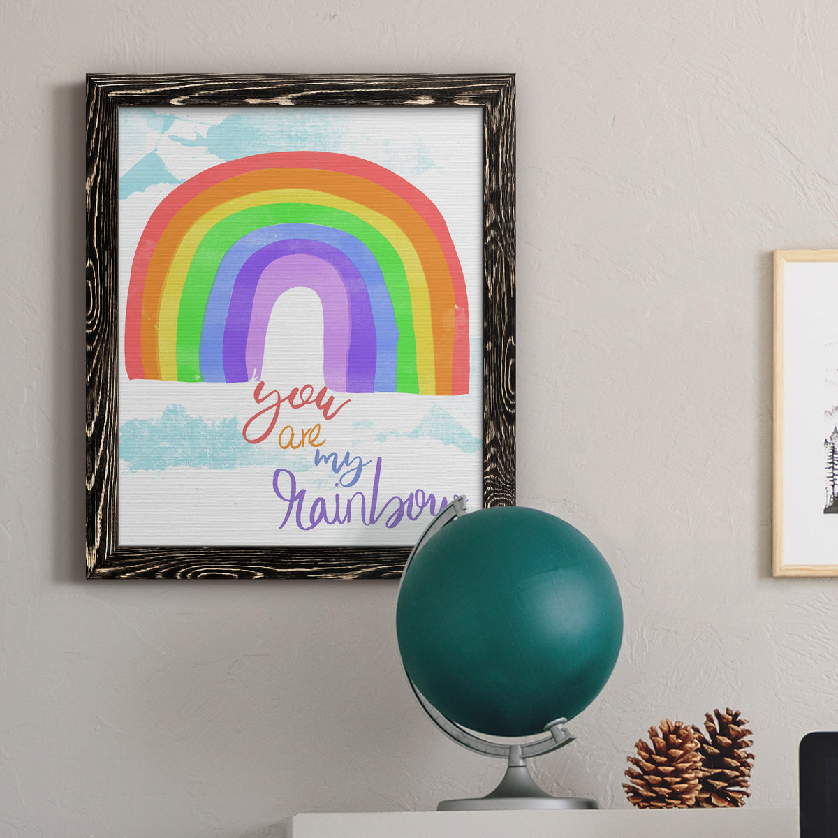 You Are My Rainbow - Barnwood Framed Canvas Print