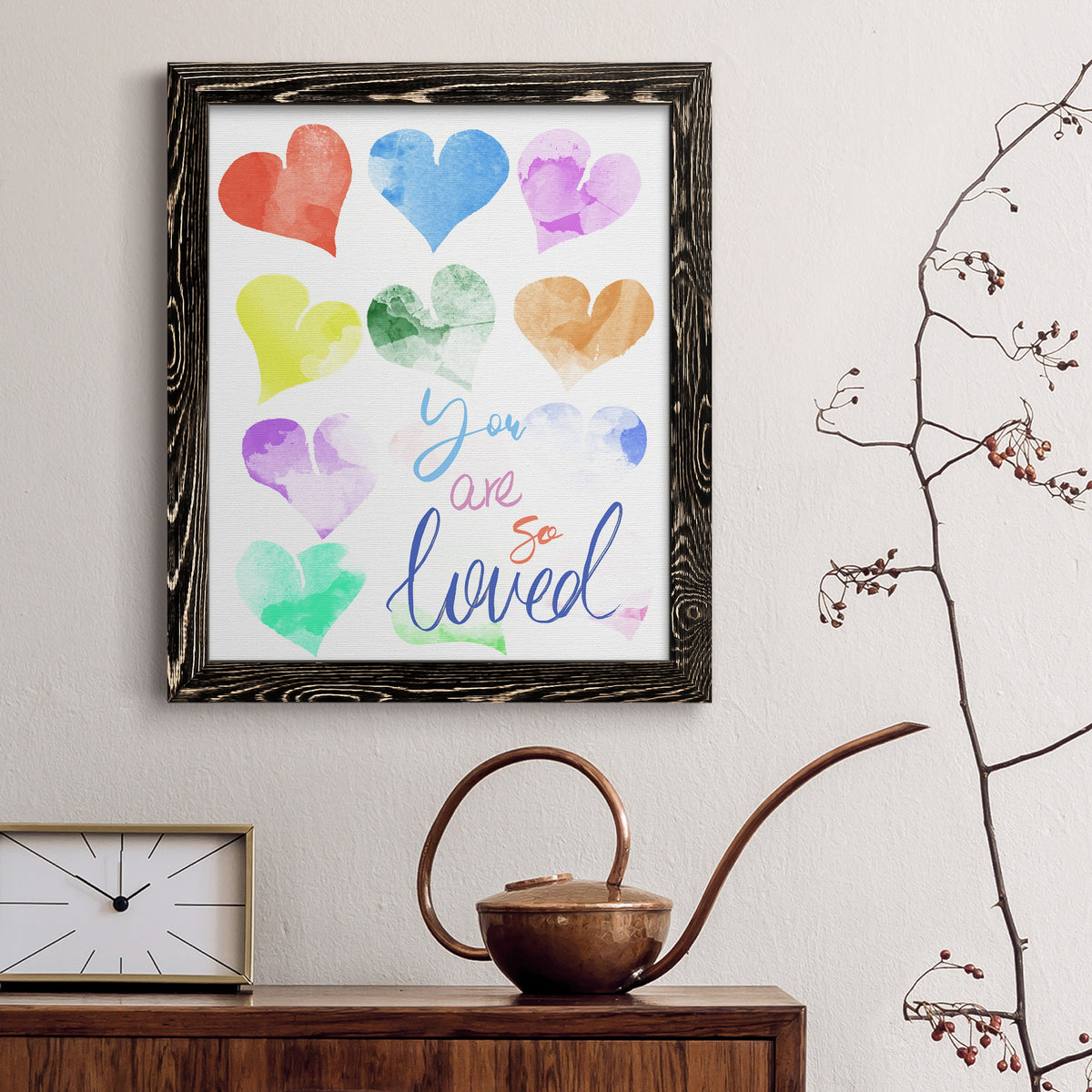 You Are So Loved - Barnwood Framed Canvas Print