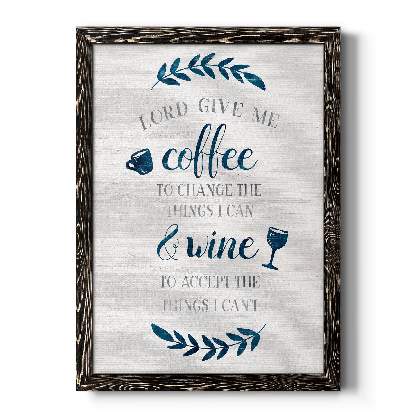Coffee & Wine - Barnwood Framed Canvas Print