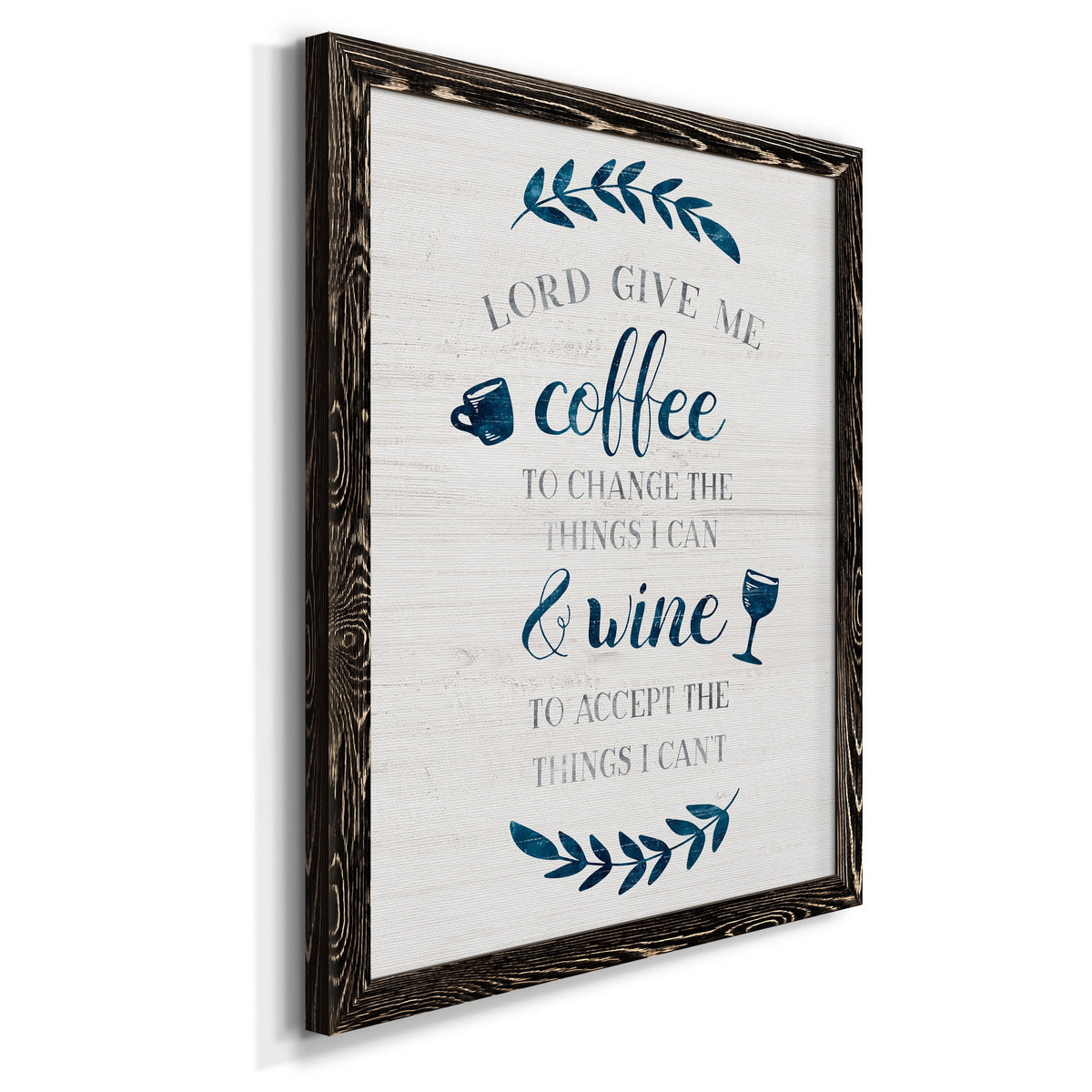 Coffee & Wine - Barnwood Framed Canvas Print