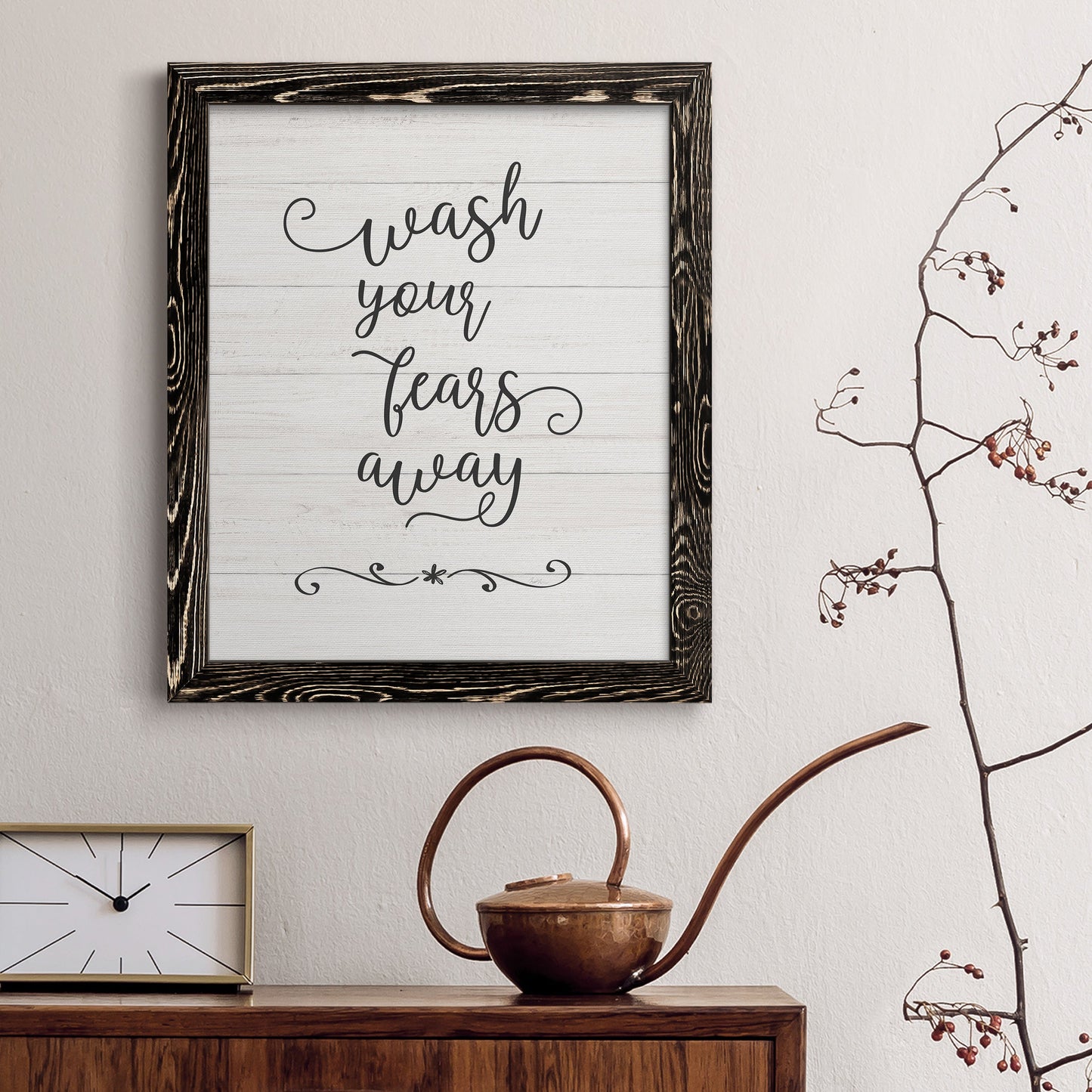 Wash Fears - Barnwood Framed Canvas Print
