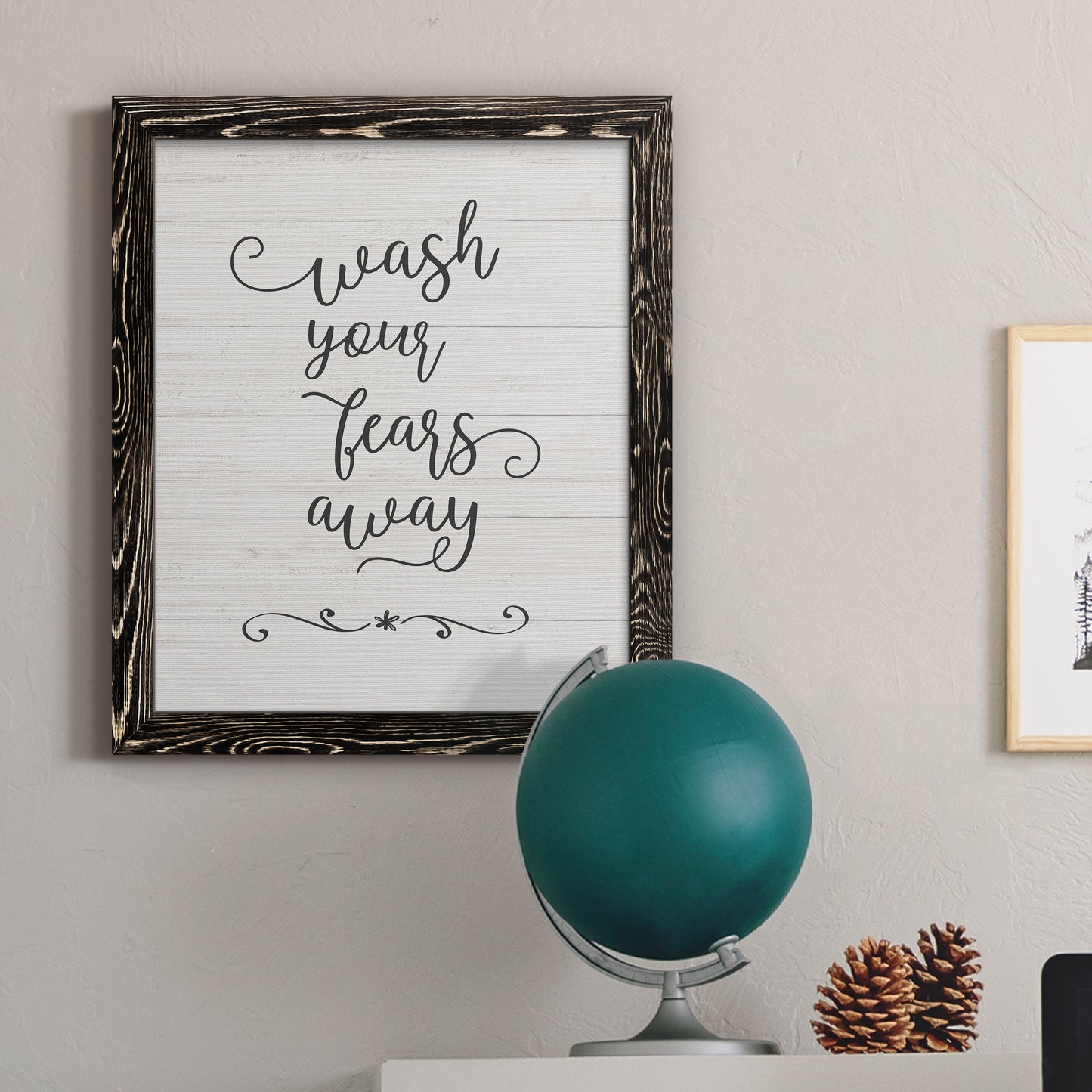 Wash Fears - Barnwood Framed Canvas Print