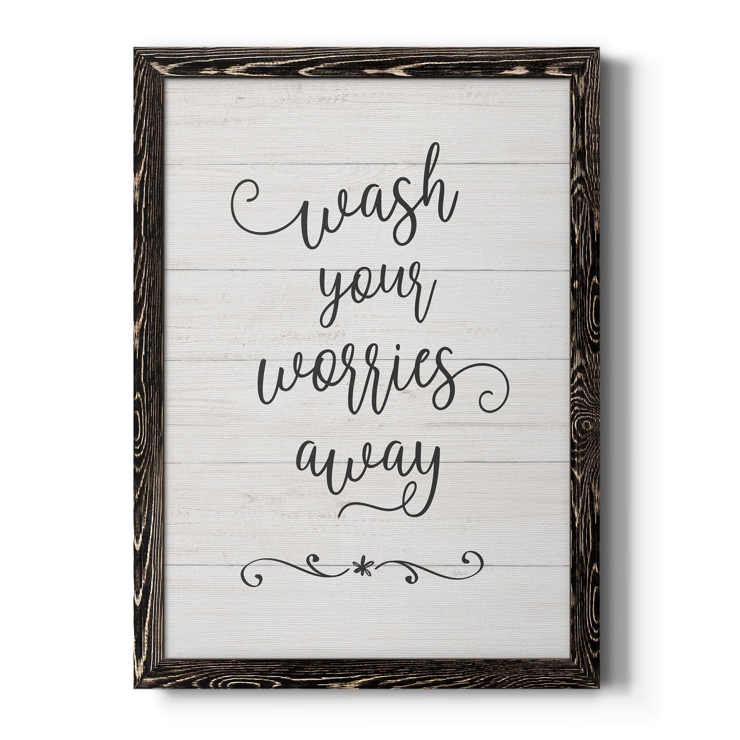 Wash Worries - Barnwood Framed Canvas Print