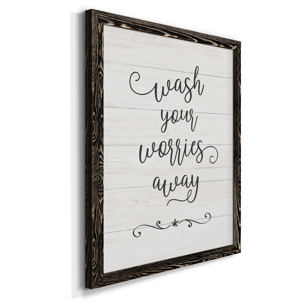 Wash Worries - Barnwood Framed Canvas Print
