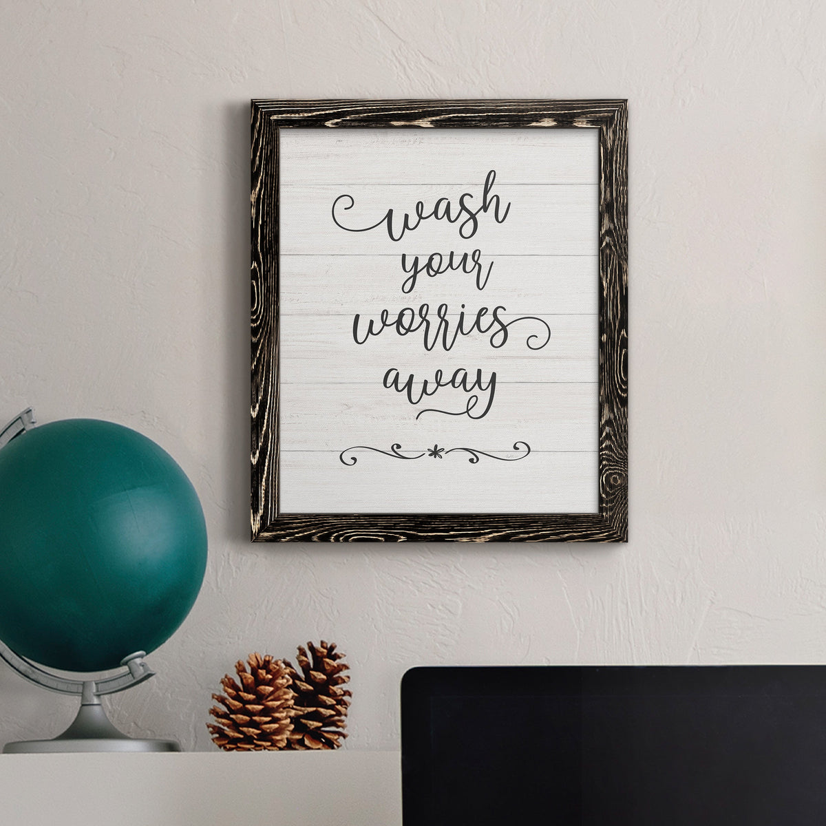 Wash Worries - Barnwood Framed Canvas Print