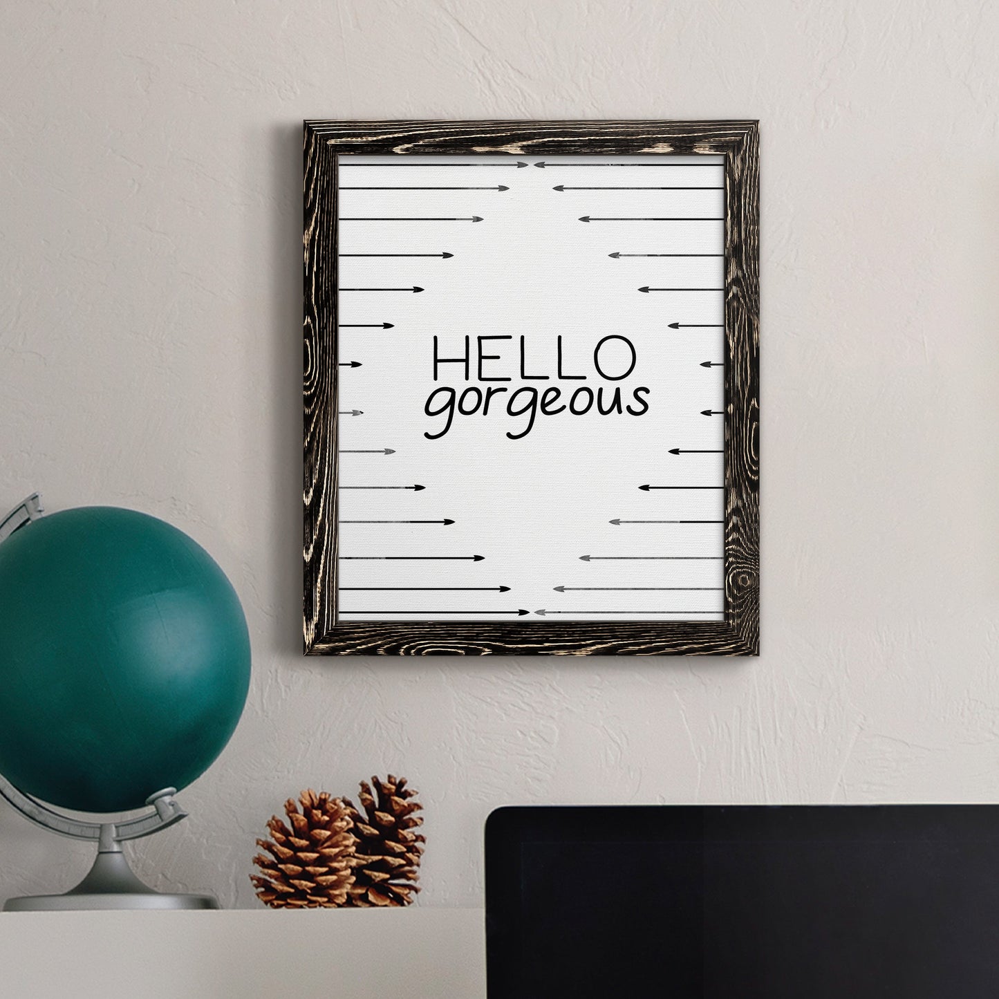 Hello Gorgeous - Barnwood Framed Canvas Print