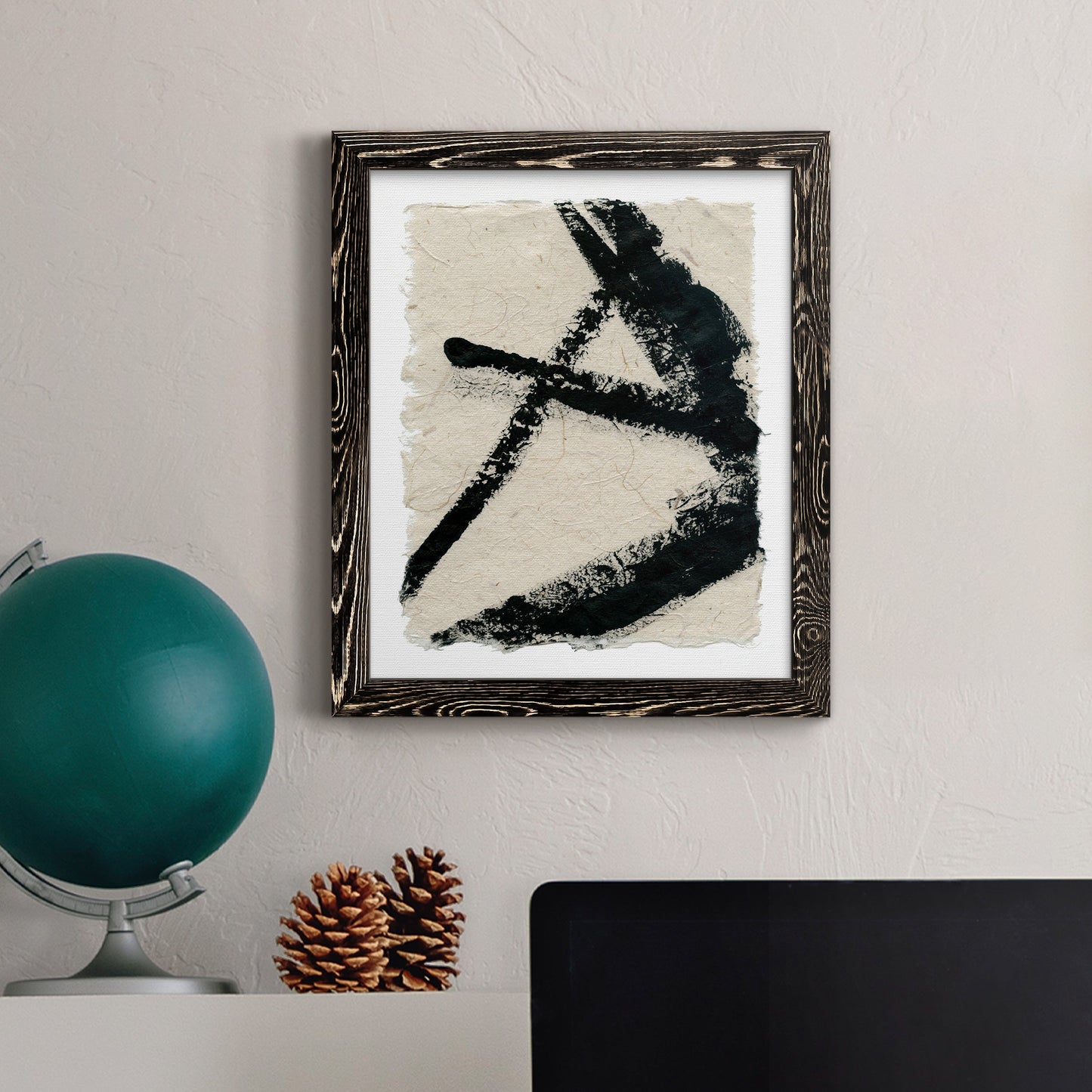 Lines Crossed I - Barnwood Framed Canvas Print