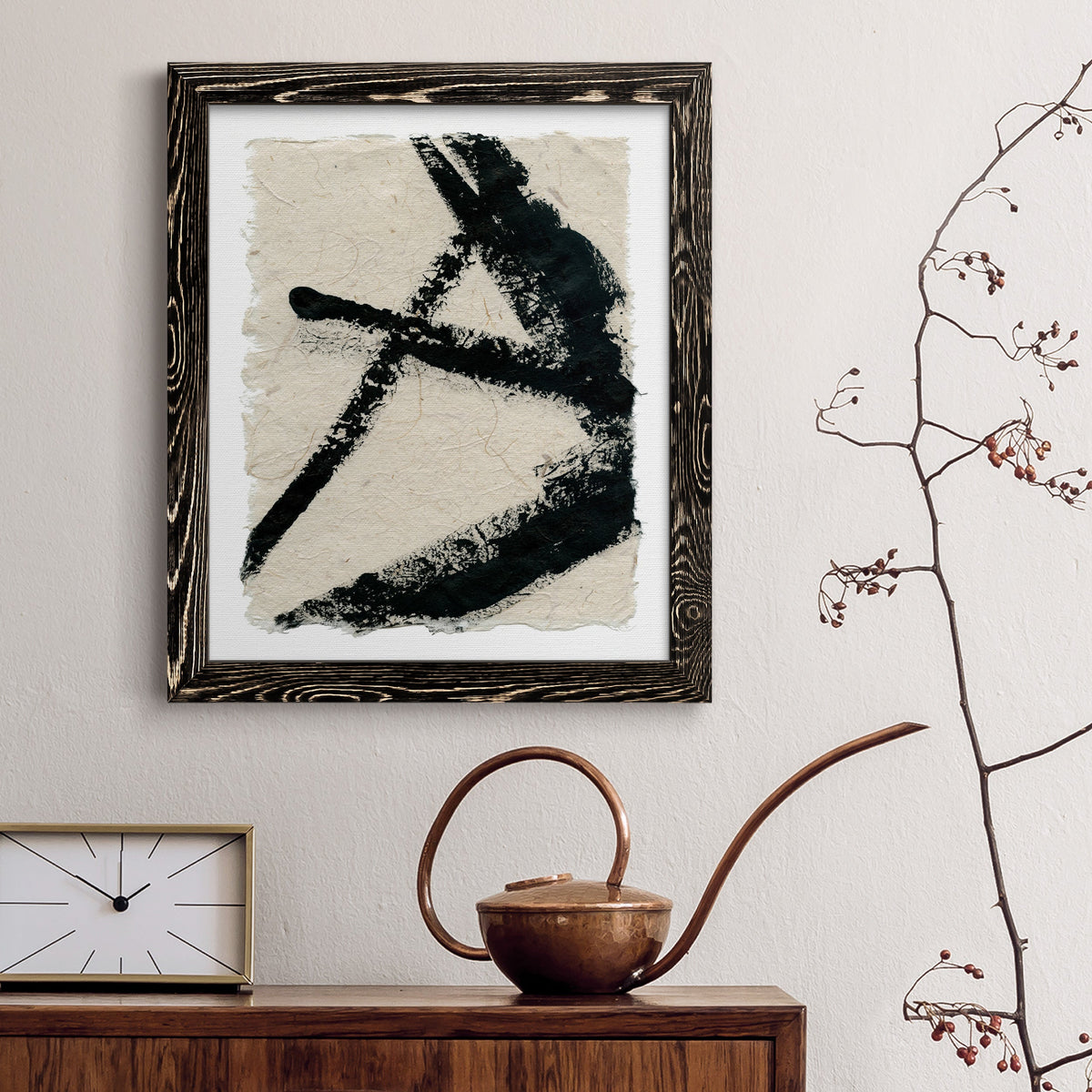 Lines Crossed I - Barnwood Framed Canvas Print