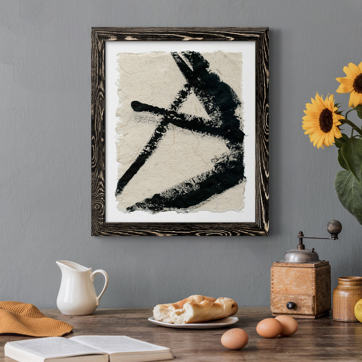 Lines Crossed I - Barnwood Framed Canvas Print