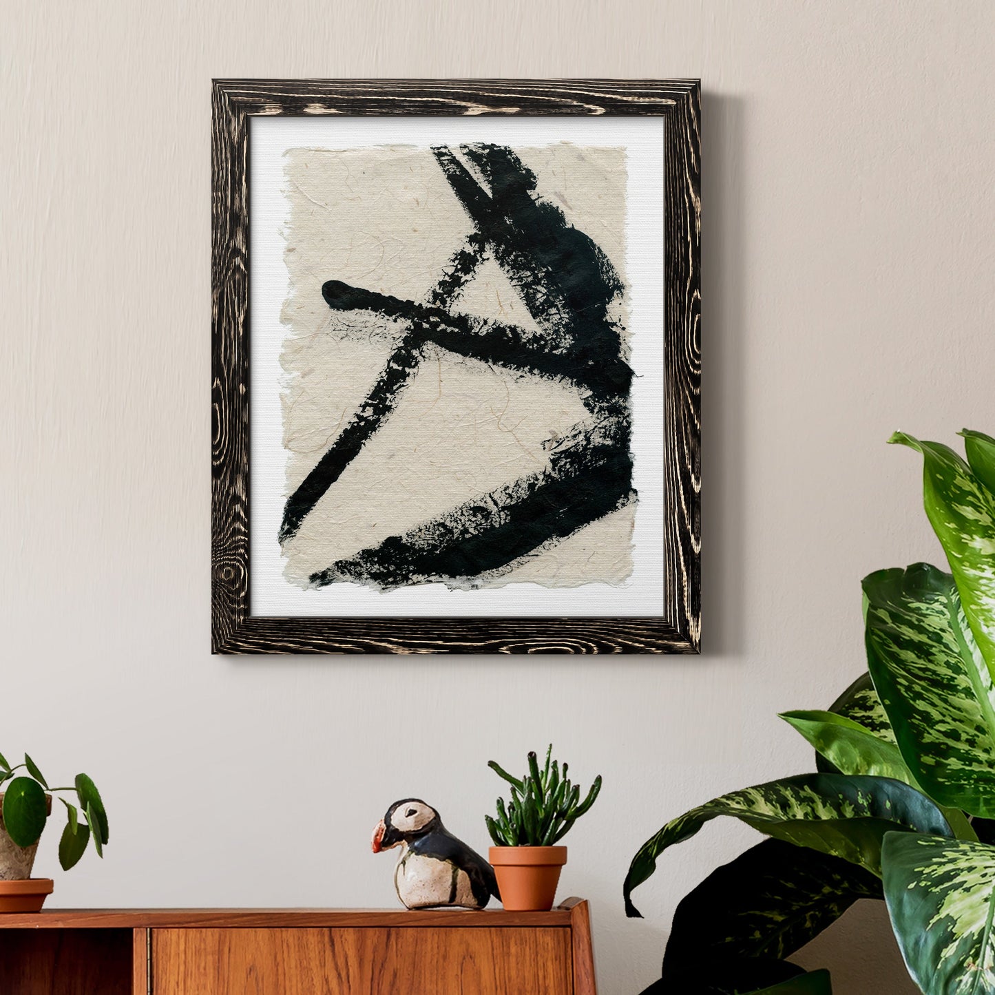 Lines Crossed I - Barnwood Framed Canvas Print