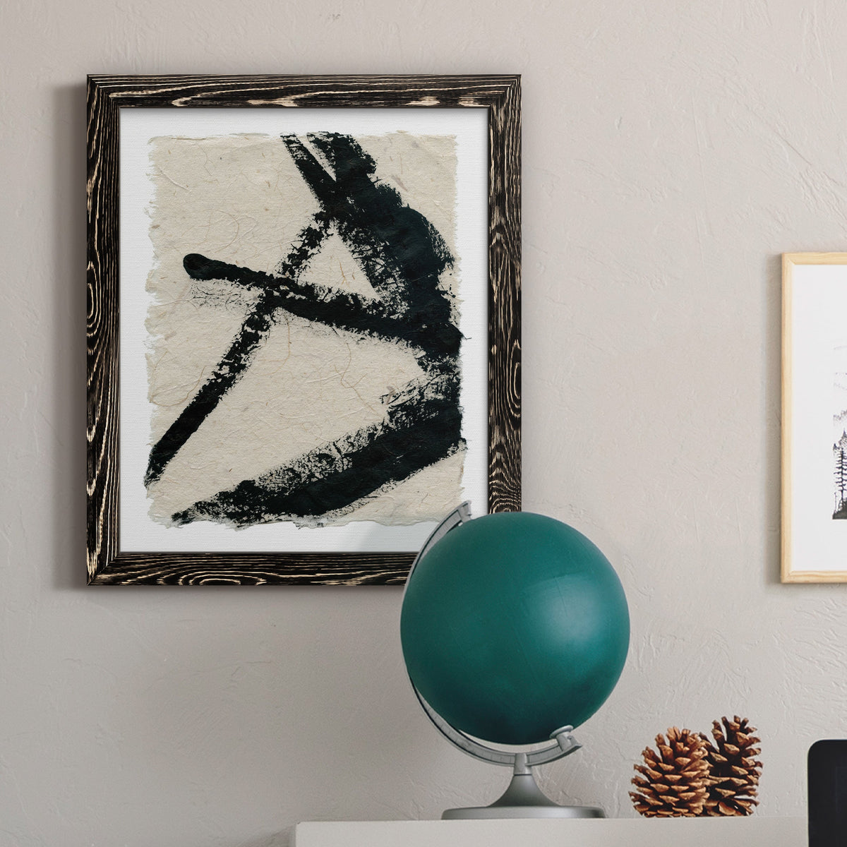 Lines Crossed I - Barnwood Framed Canvas Print