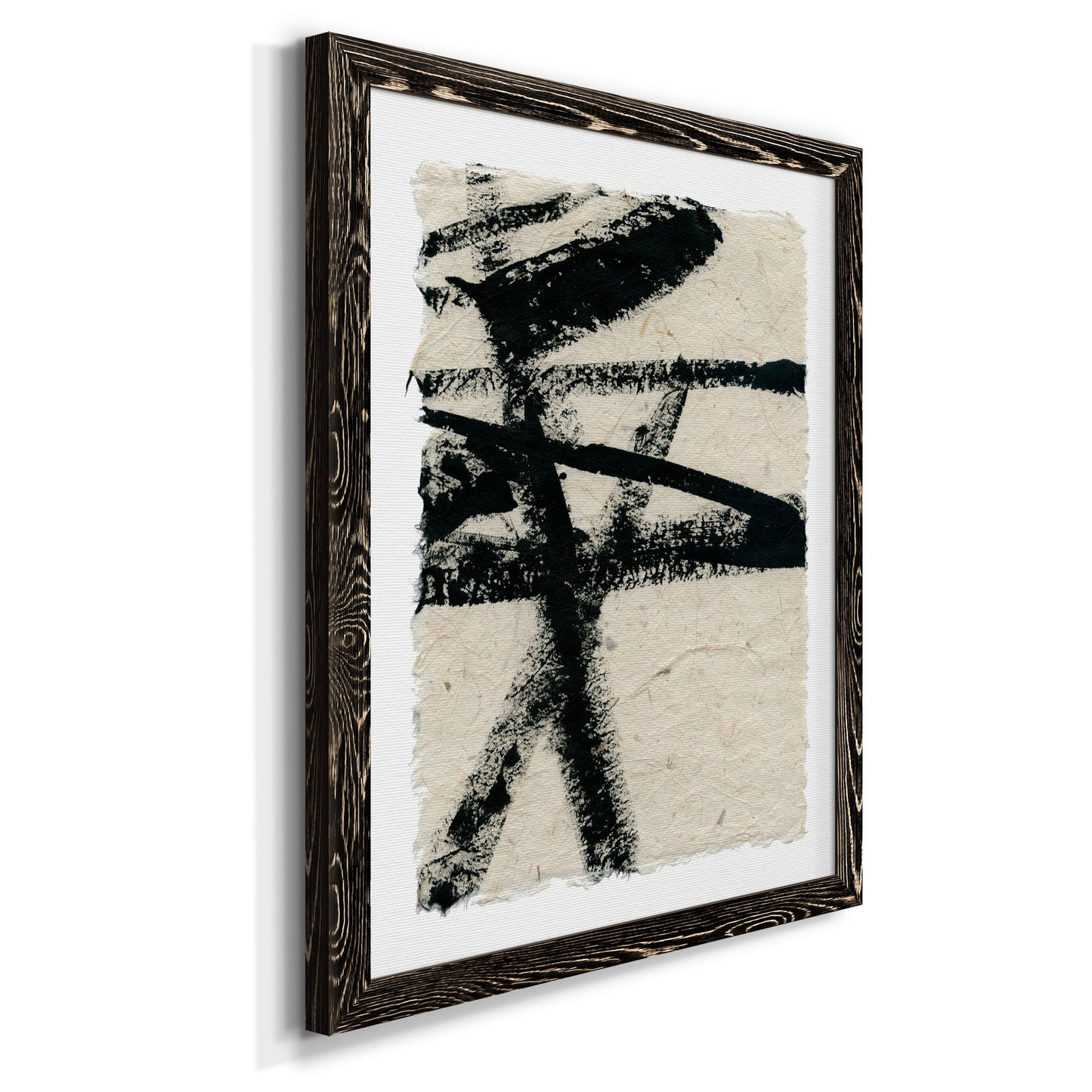 Lines Crossed III - Barnwood Framed Canvas Print