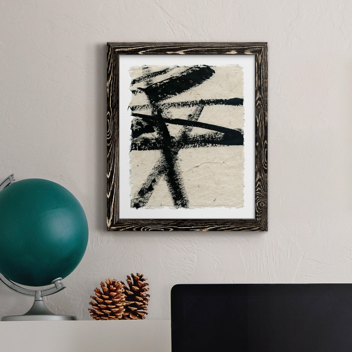 Lines Crossed III - Barnwood Framed Canvas Print
