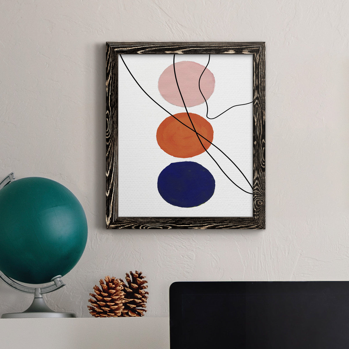 Millenium Geo Abstract - Barnwood Framed Canvas Print