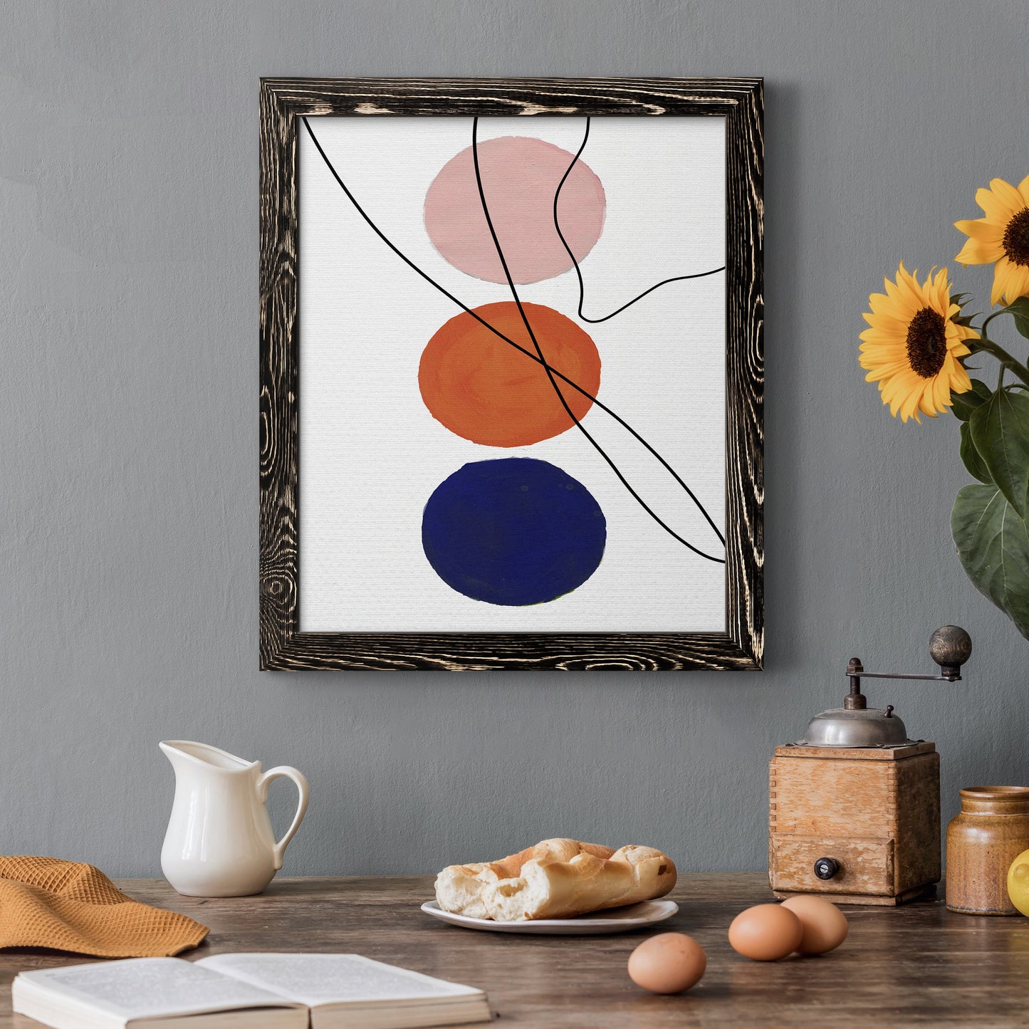 Millenium Geo Abstract - Barnwood Framed Canvas Print