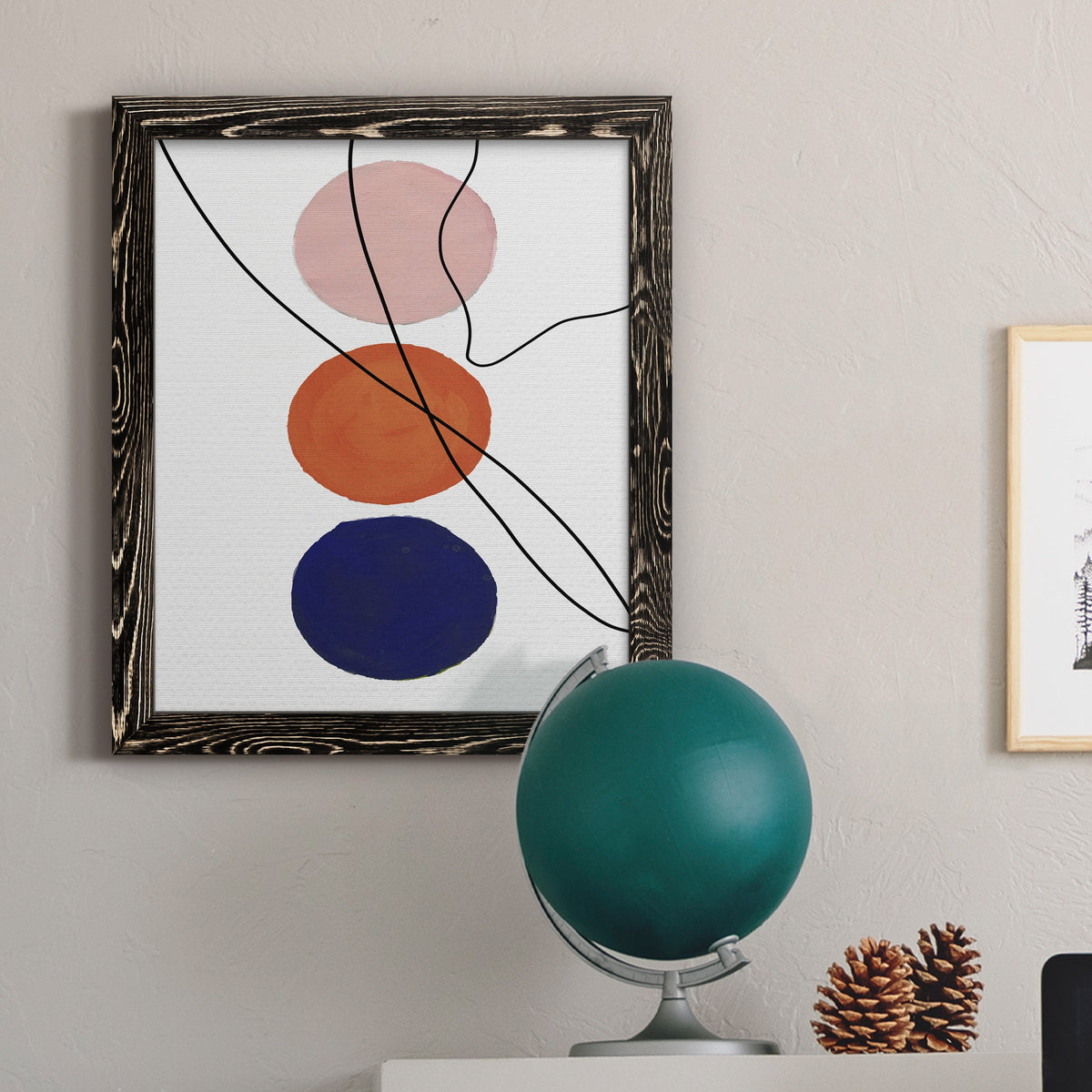 Millenium Geo Abstract - Barnwood Framed Canvas Print