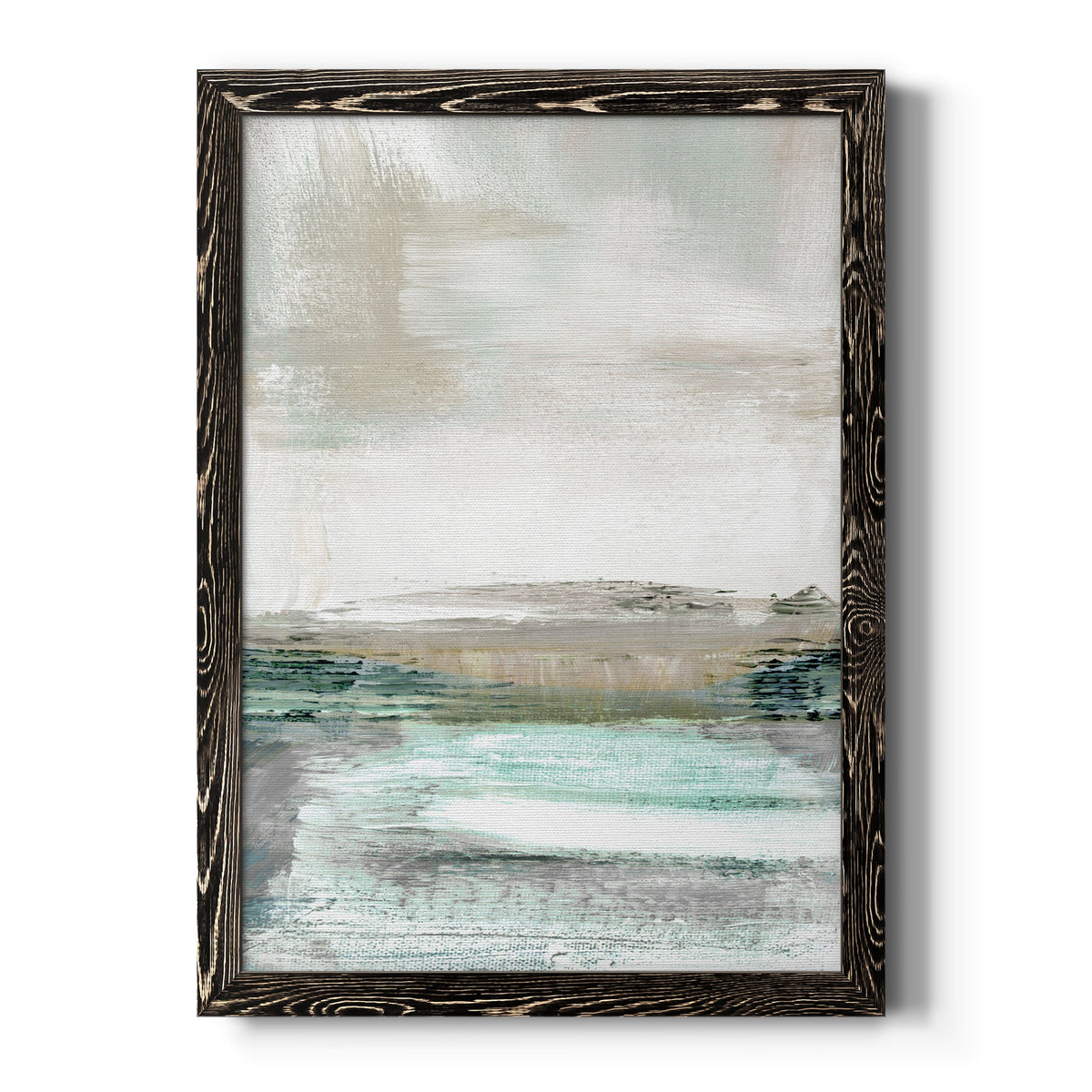 Summer Teal I - Barnwood Framed Canvas Print