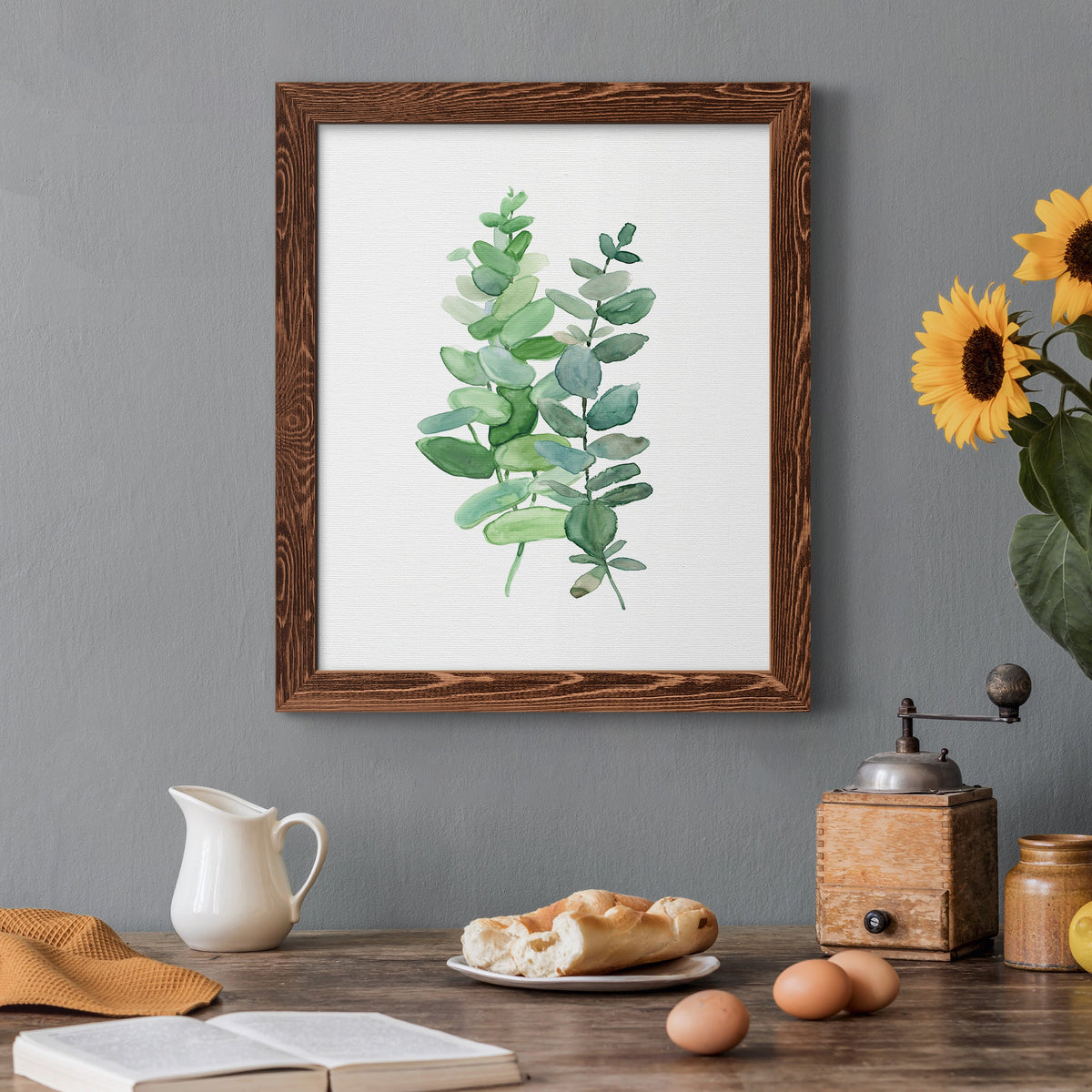Eucalyptus II - Barnwood Framed Canvas Print
