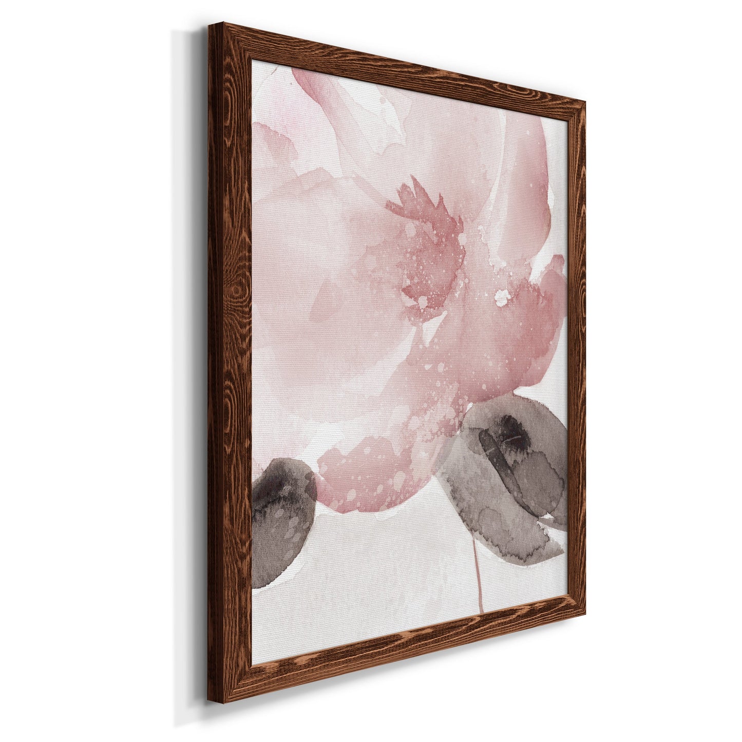 Blush Bloom I - Barnwood Framed Canvas Print