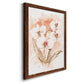 White and Coral Orchid I - Barnwood Framed Canvas Print