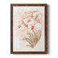 White and Coral Orchid II - Barnwood Framed Canvas Print