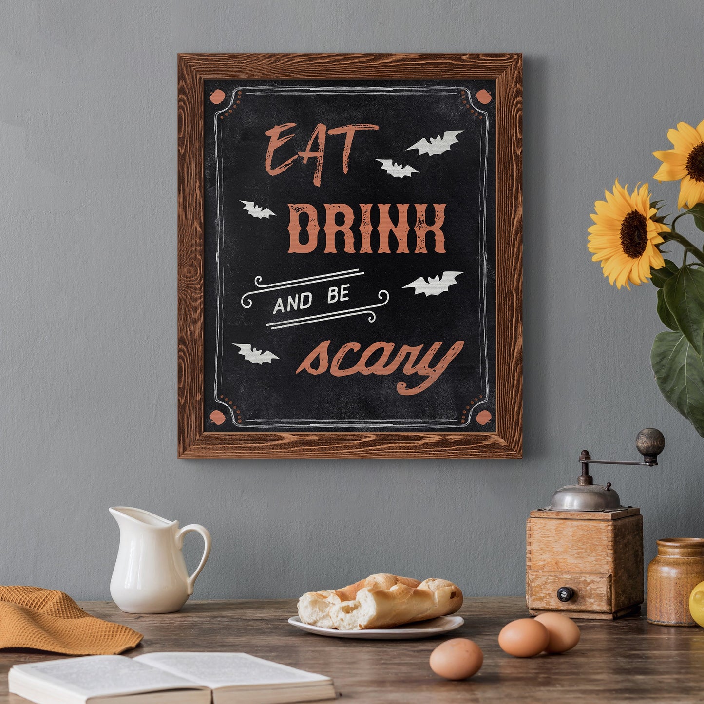 Be Scary - Barnwood Framed Canvas Print