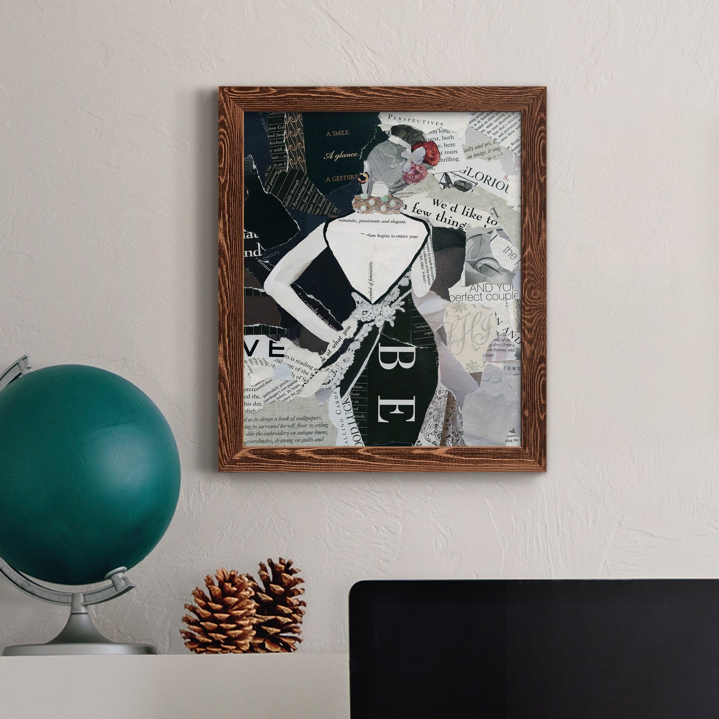Fashion Mosaic II - Barnwood Framed Canvas Print