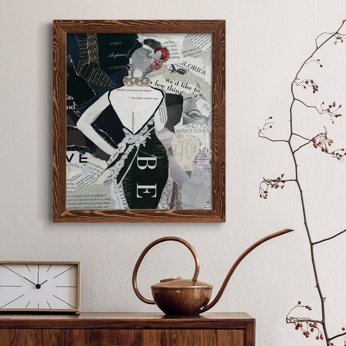 Fashion Mosaic II - Barnwood Framed Canvas Print