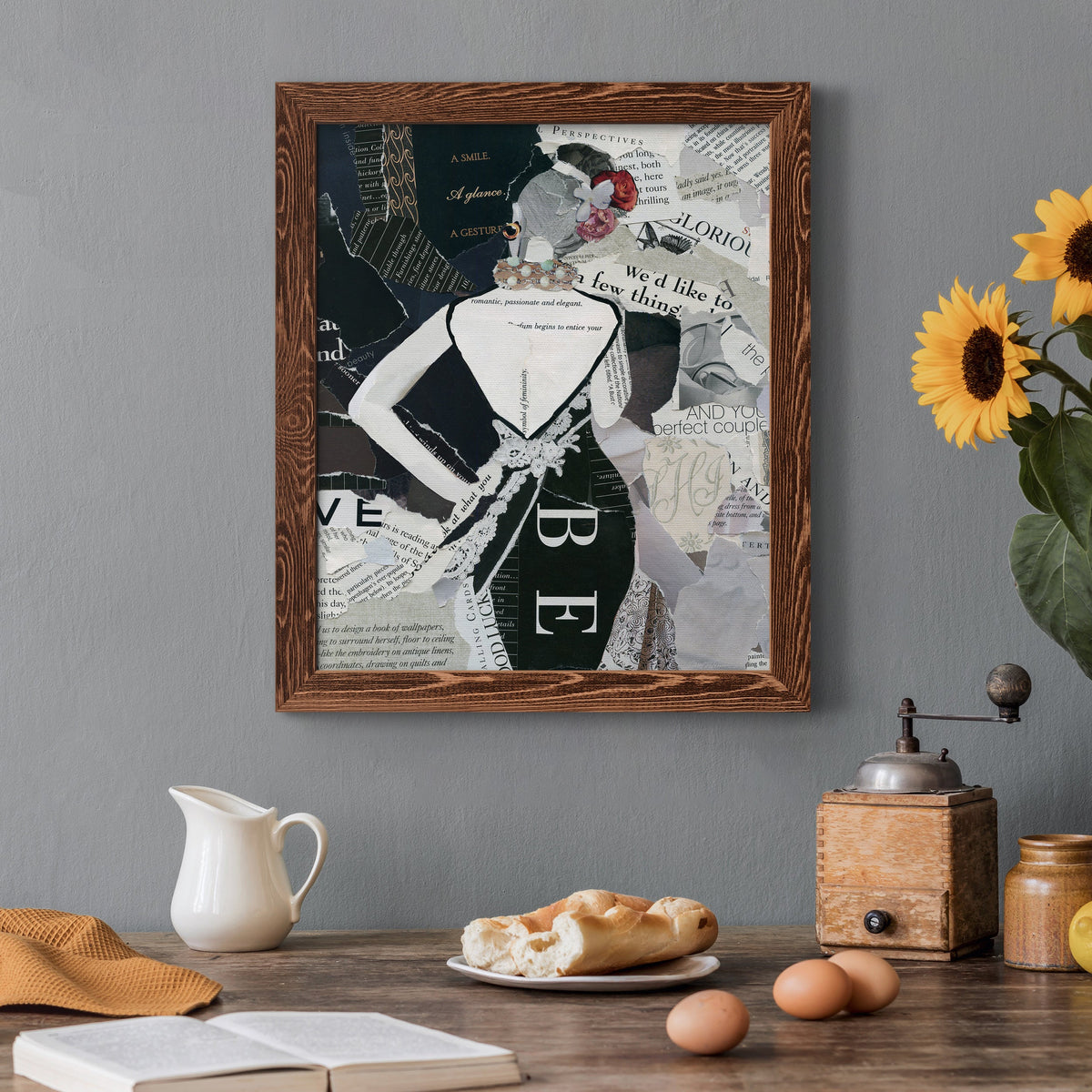 Fashion Mosaic II - Barnwood Framed Canvas Print