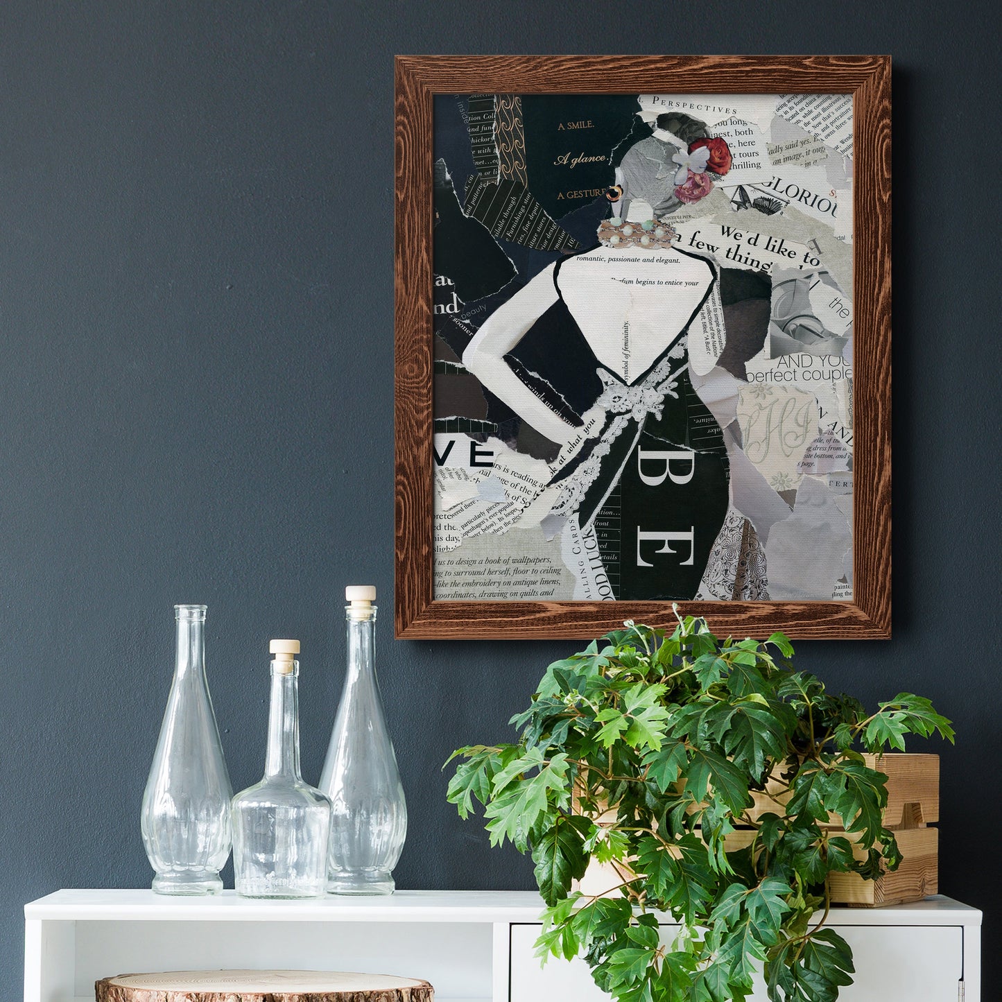 Fashion Mosaic II - Barnwood Framed Canvas Print