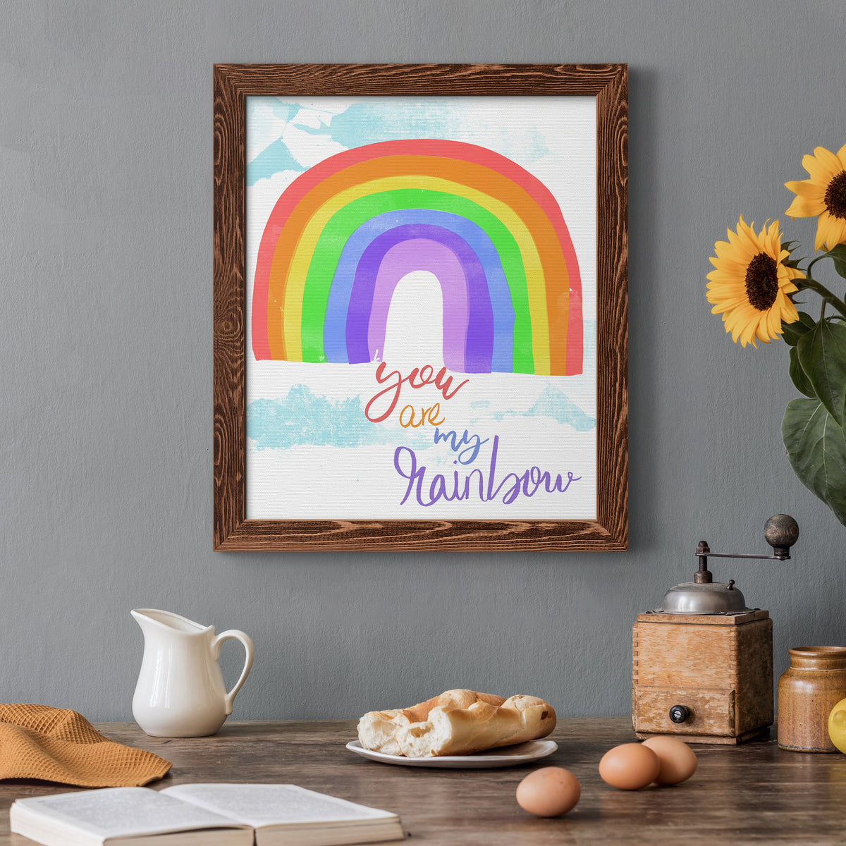 You Are My Rainbow - Barnwood Framed Canvas Print