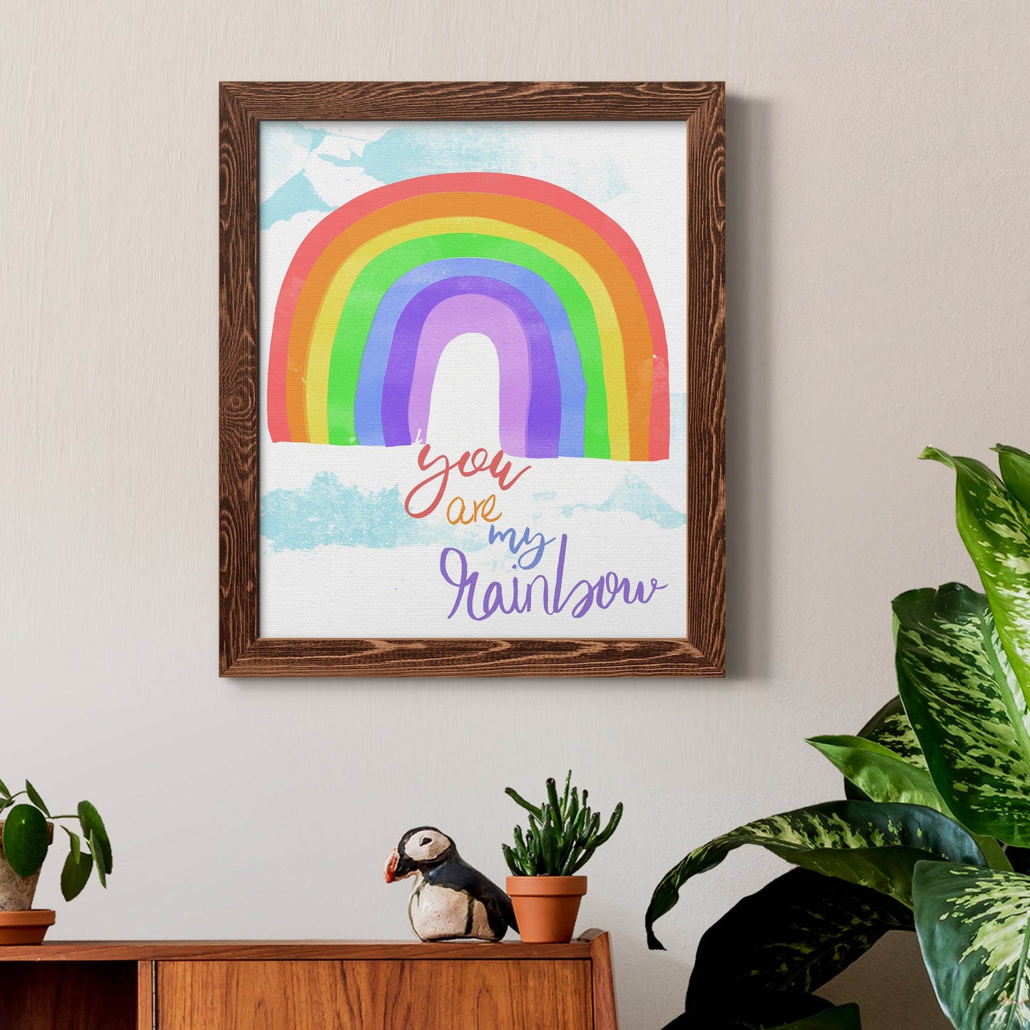 You Are My Rainbow - Barnwood Framed Canvas Print
