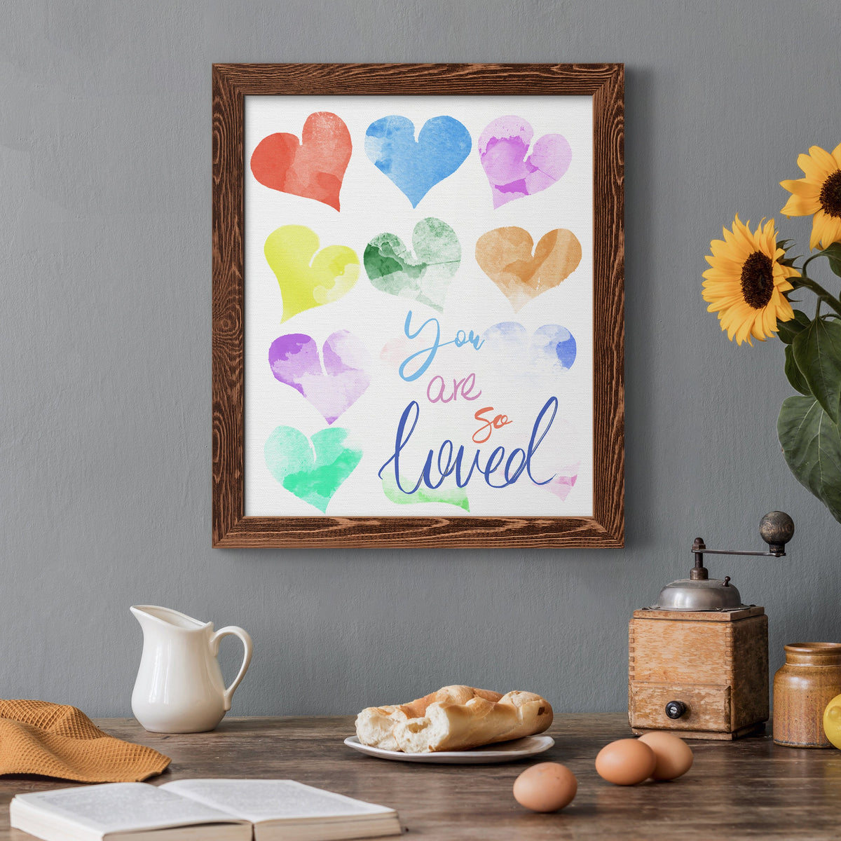 You Are So Loved - Barnwood Framed Canvas Print
