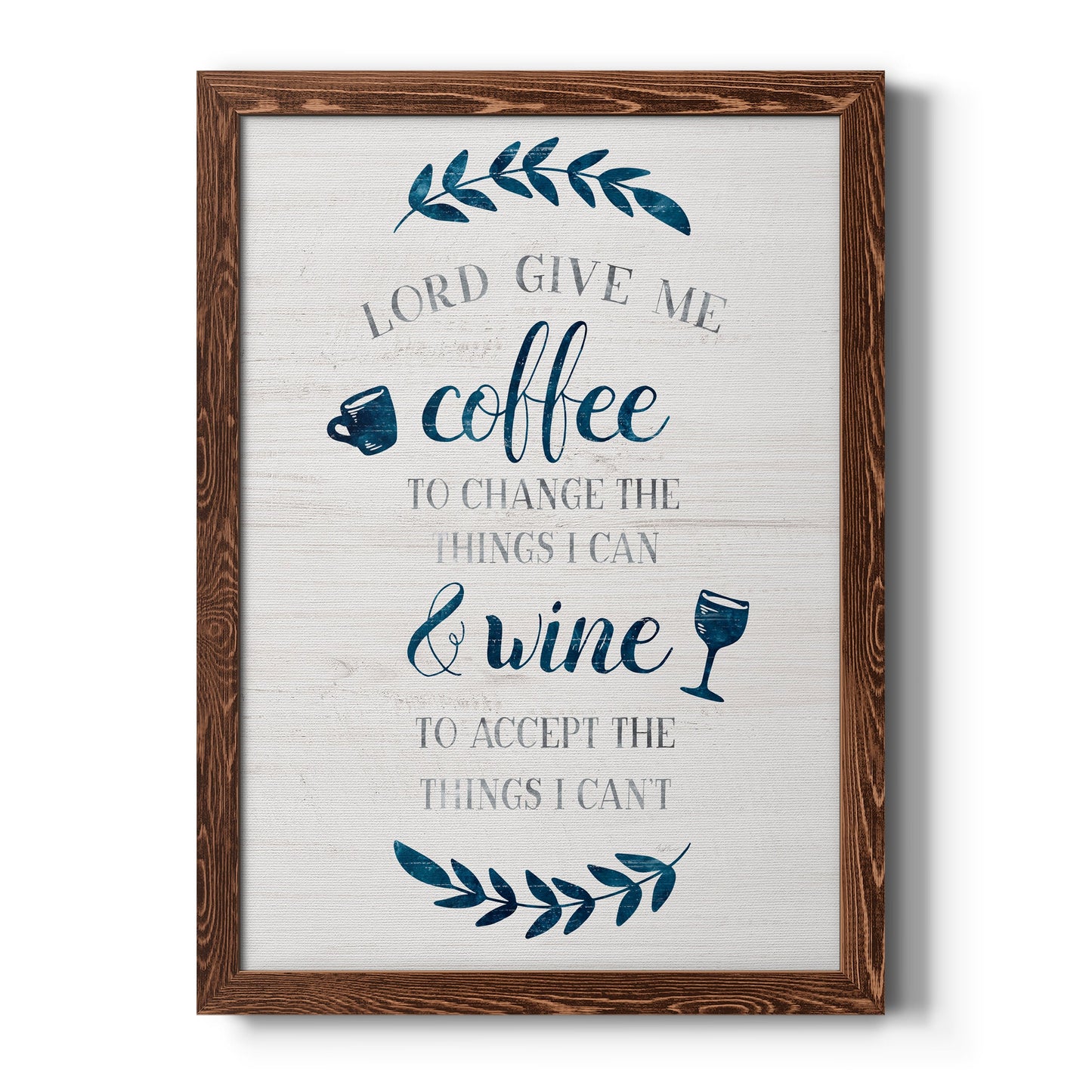 Coffee & Wine - Barnwood Framed Canvas Print