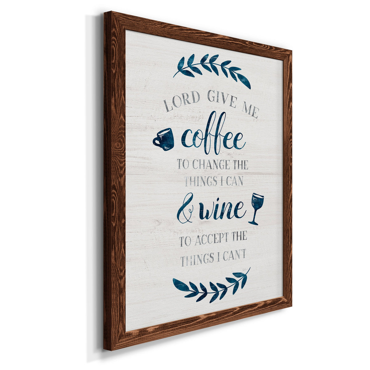Coffee & Wine - Barnwood Framed Canvas Print