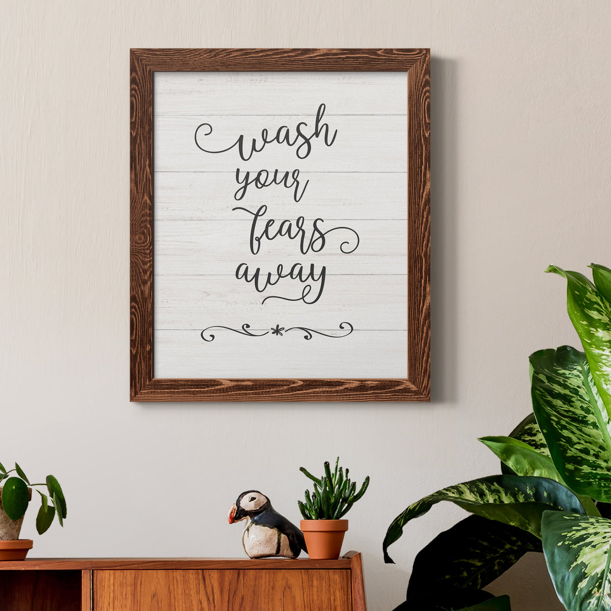 Wash Fears - Barnwood Framed Canvas Print
