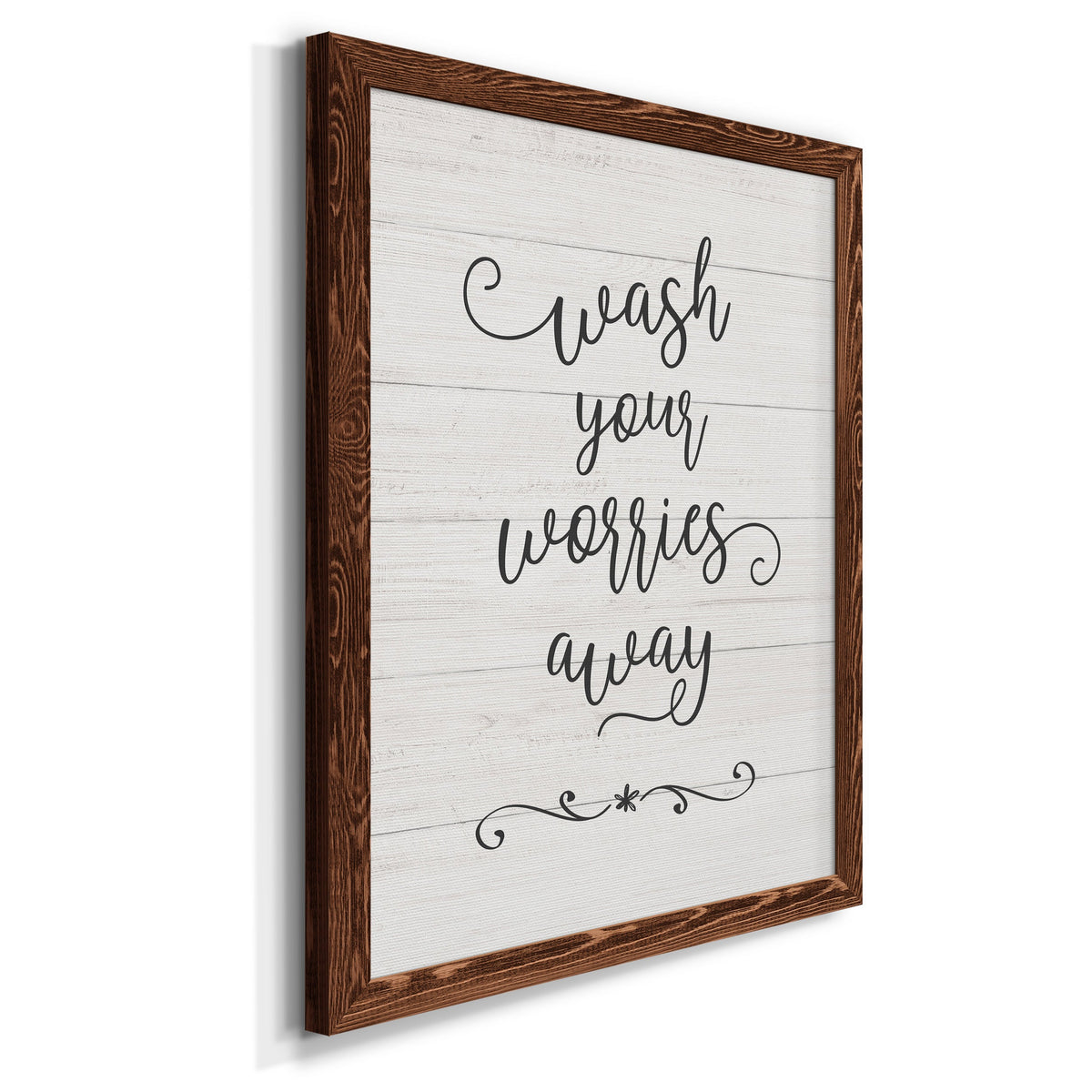 Wash Worries - Barnwood Framed Canvas Print