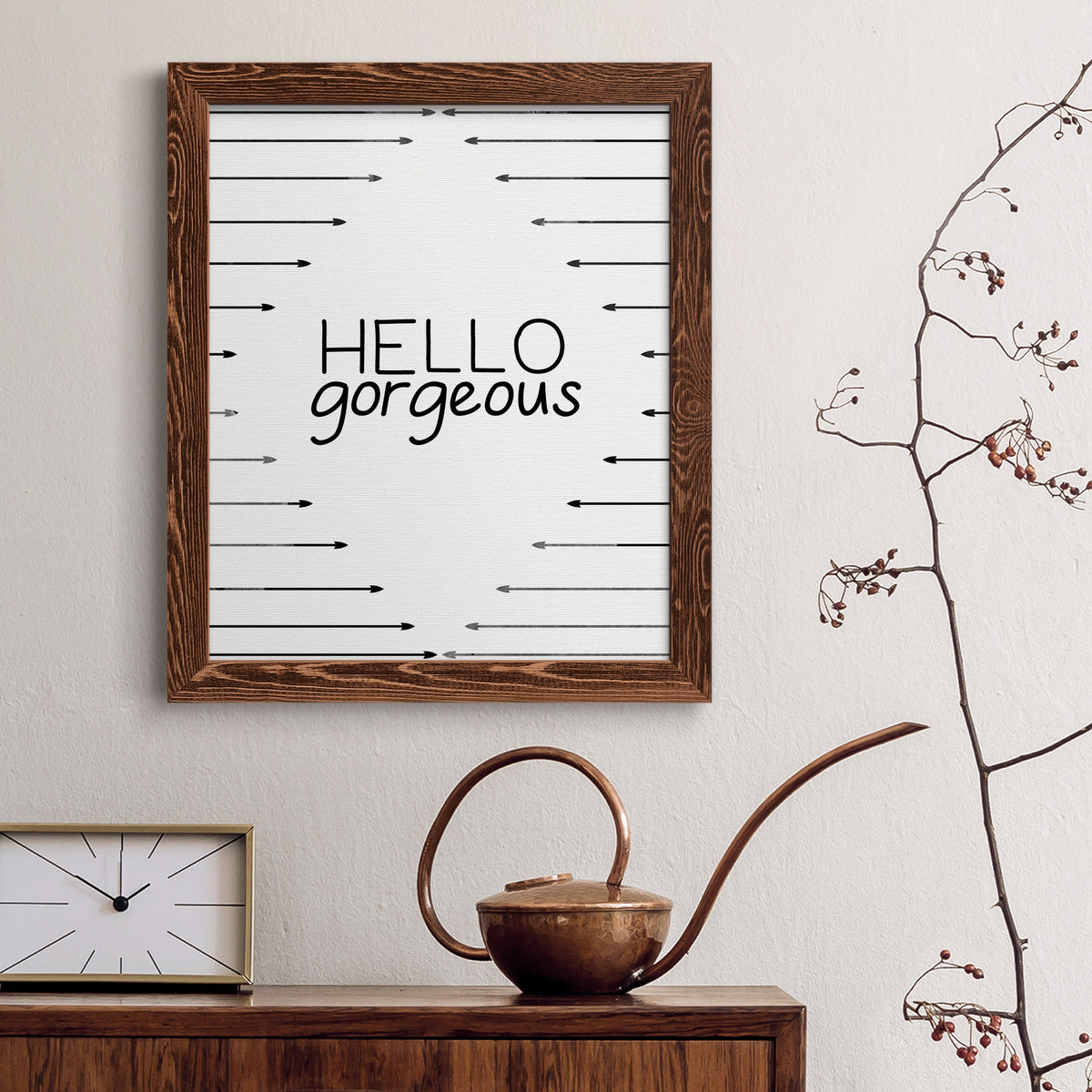 Hello Gorgeous - Barnwood Framed Canvas Print