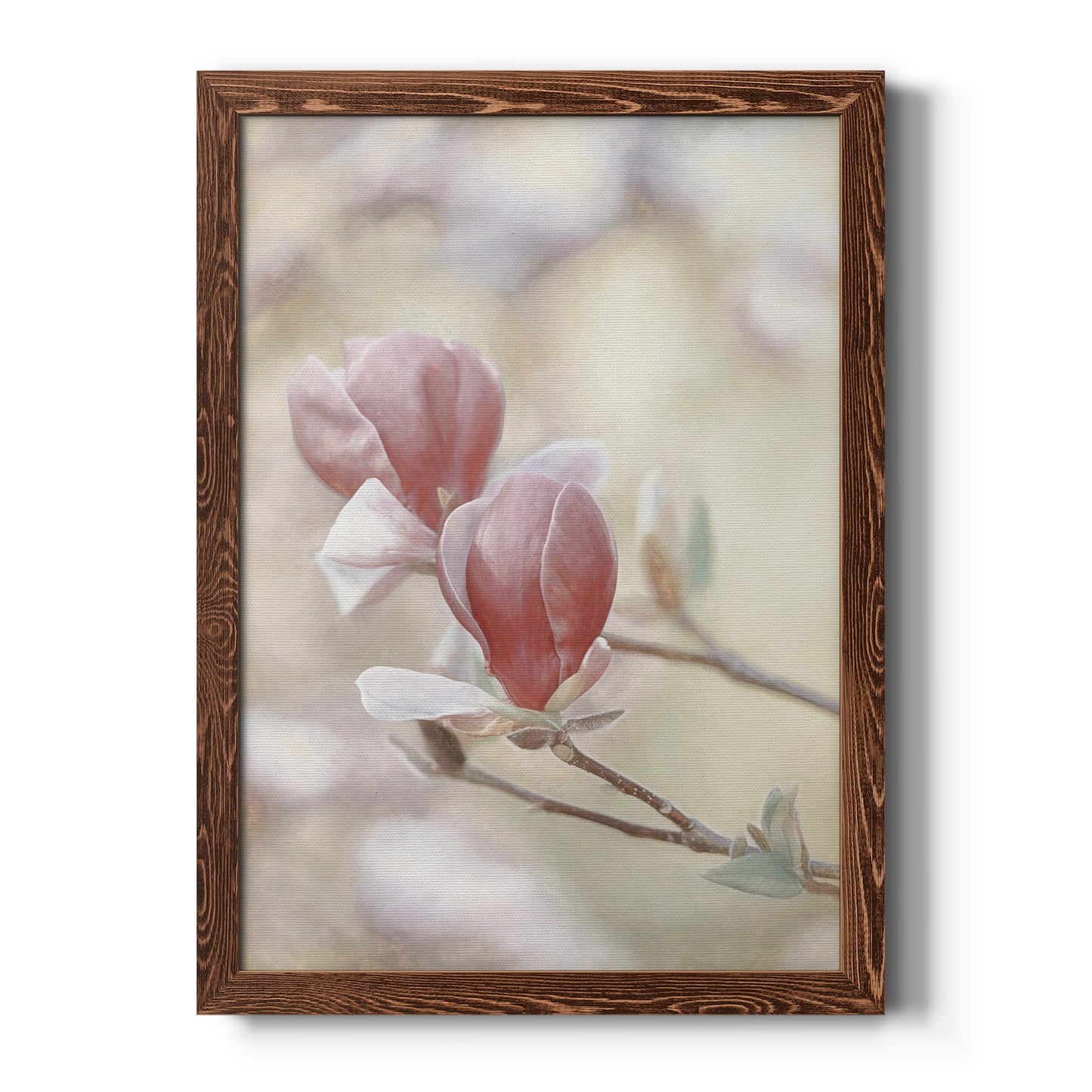 Blooming Hearts - Barnwood Framed Canvas Print