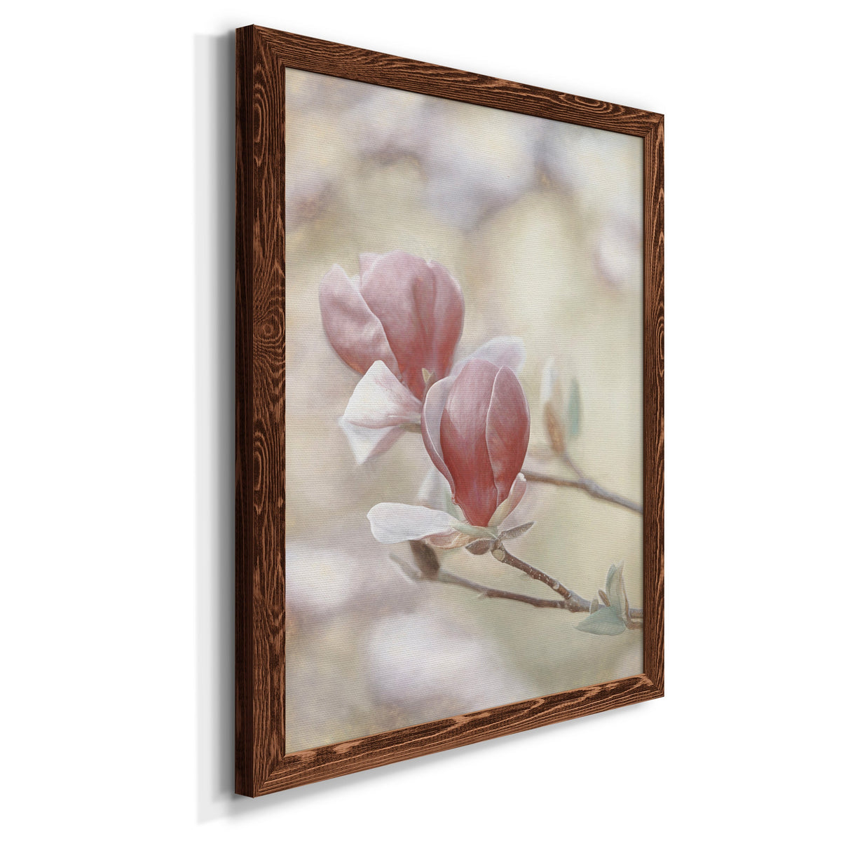 Blooming Hearts - Barnwood Framed Canvas Print