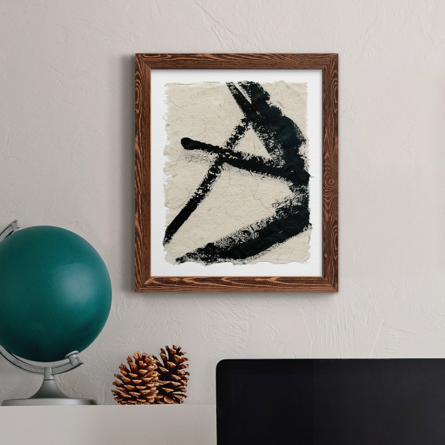 Lines Crossed I - Barnwood Framed Canvas Print
