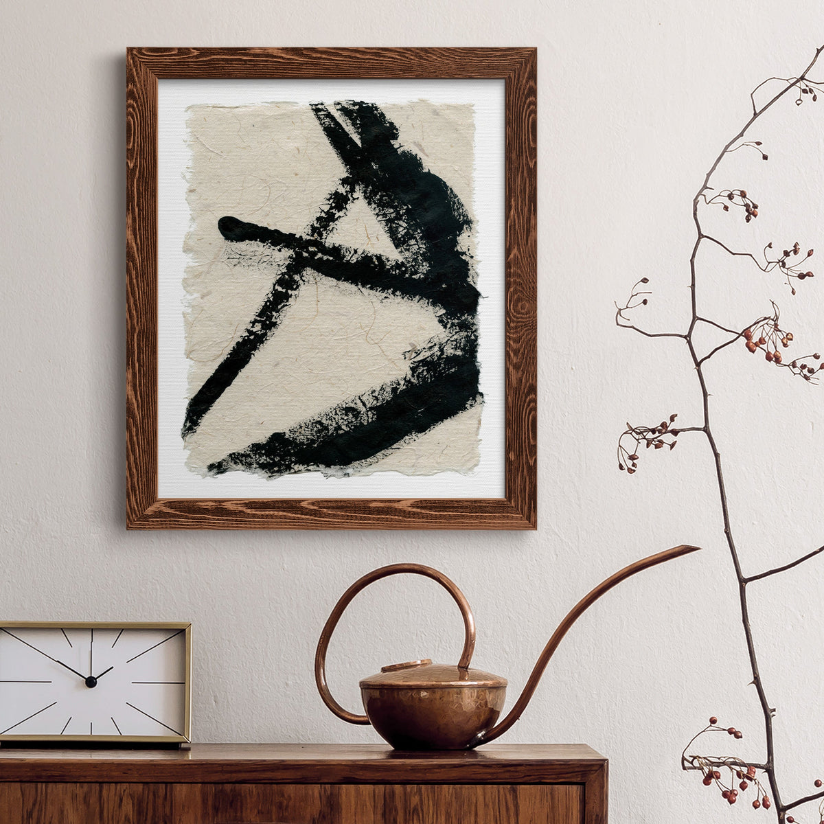 Lines Crossed I - Barnwood Framed Canvas Print