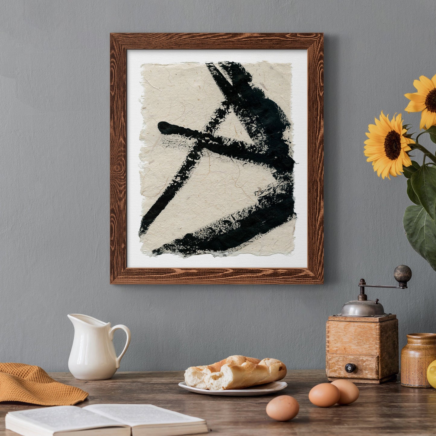 Lines Crossed I - Barnwood Framed Canvas Print