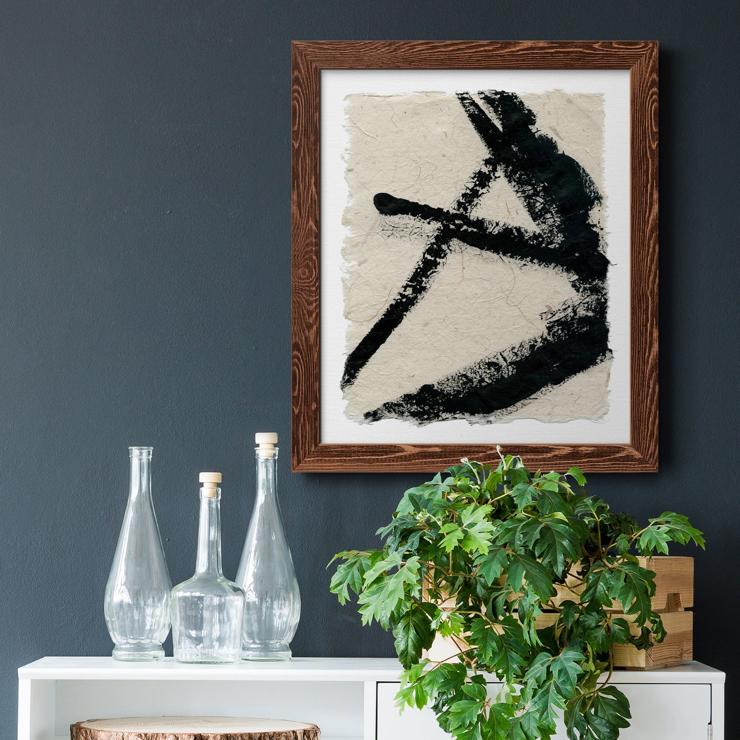 Lines Crossed I - Barnwood Framed Canvas Print