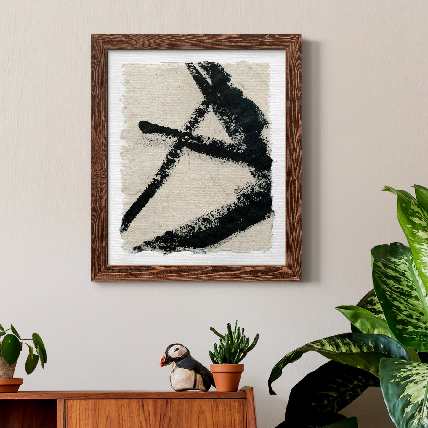 Lines Crossed I - Barnwood Framed Canvas Print